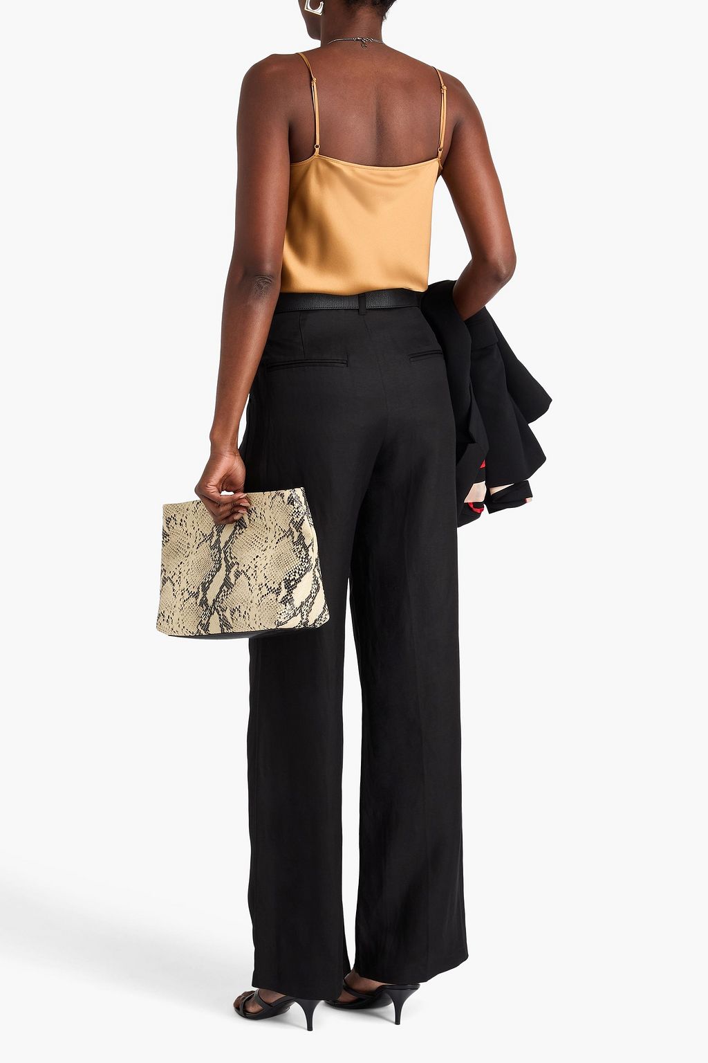 ANINE BING Carrie pleated twill straight-leg pants