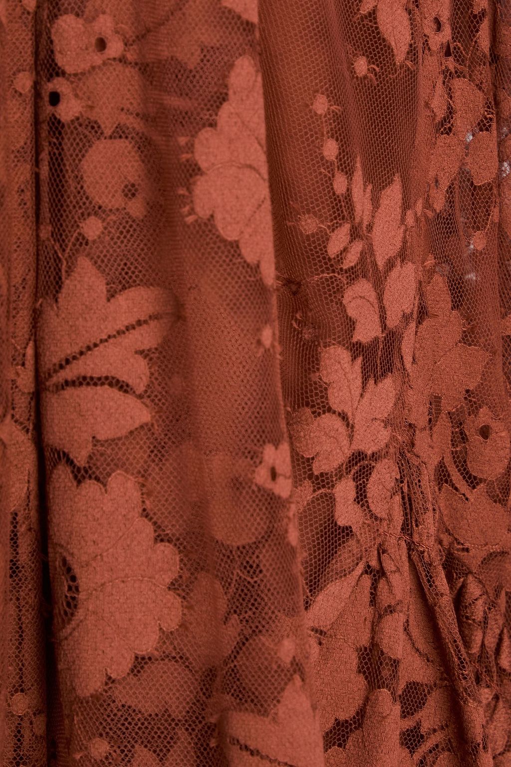 ZIMMERMANN Kleid aus Spitze aus einer Baumwollmischung mit Schluppe