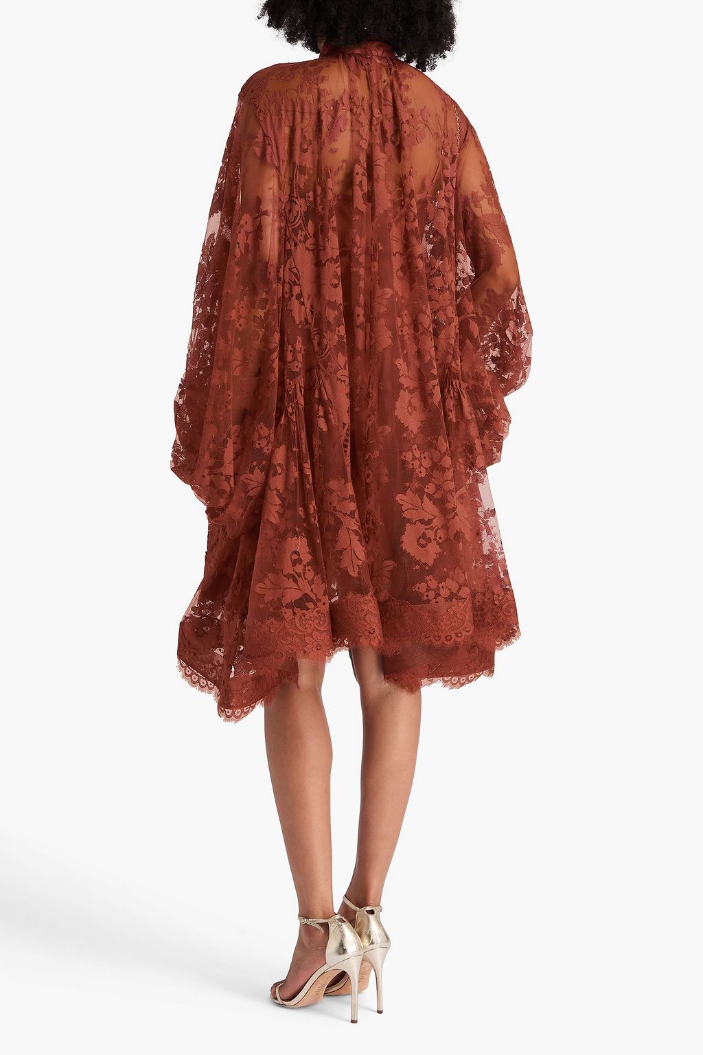 ZIMMERMANN Kleid aus Spitze aus einer Baumwollmischung mit Schluppe