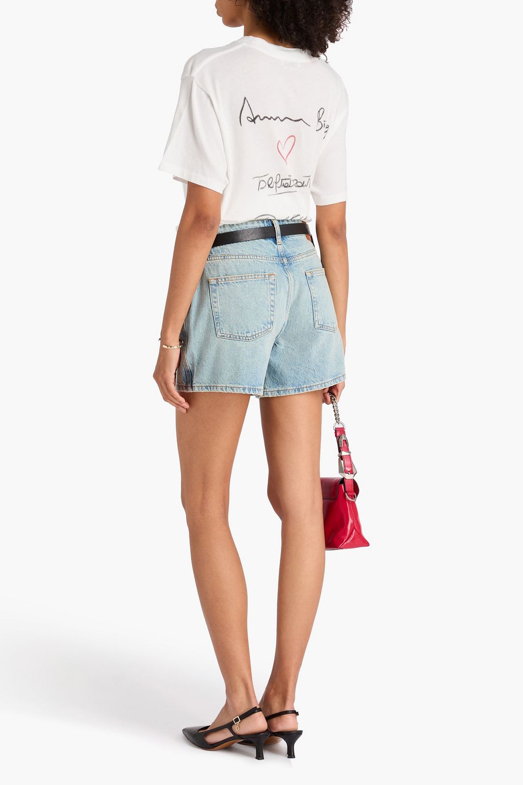 ANINE BING デニム ショートパンツ 色あせ加工