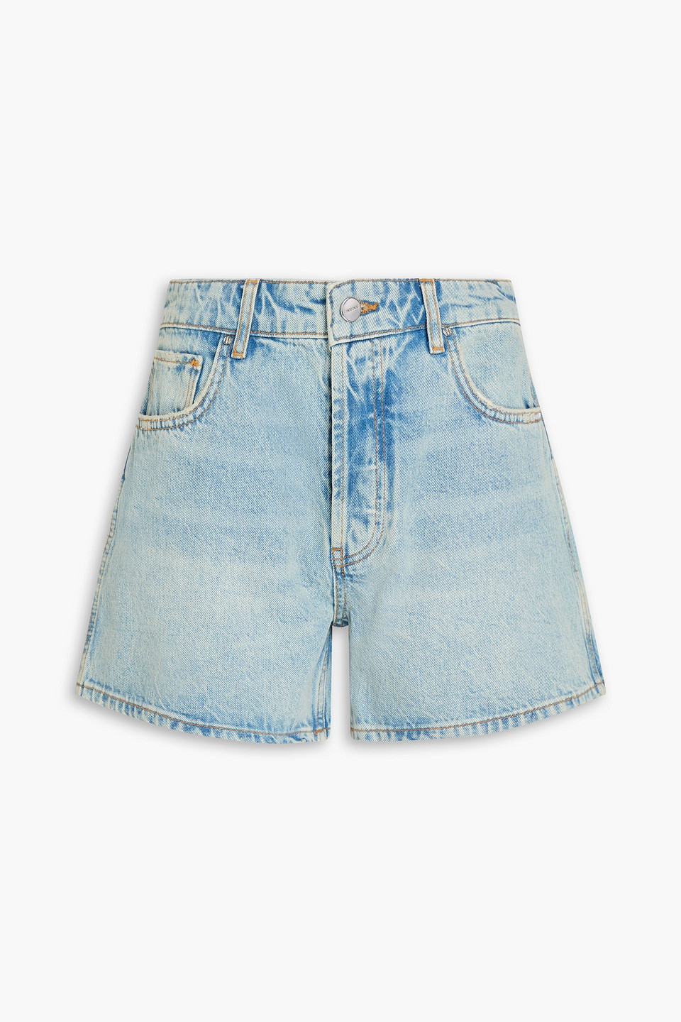 Anine Bing Dalton Faded Denim Shorts In Blue