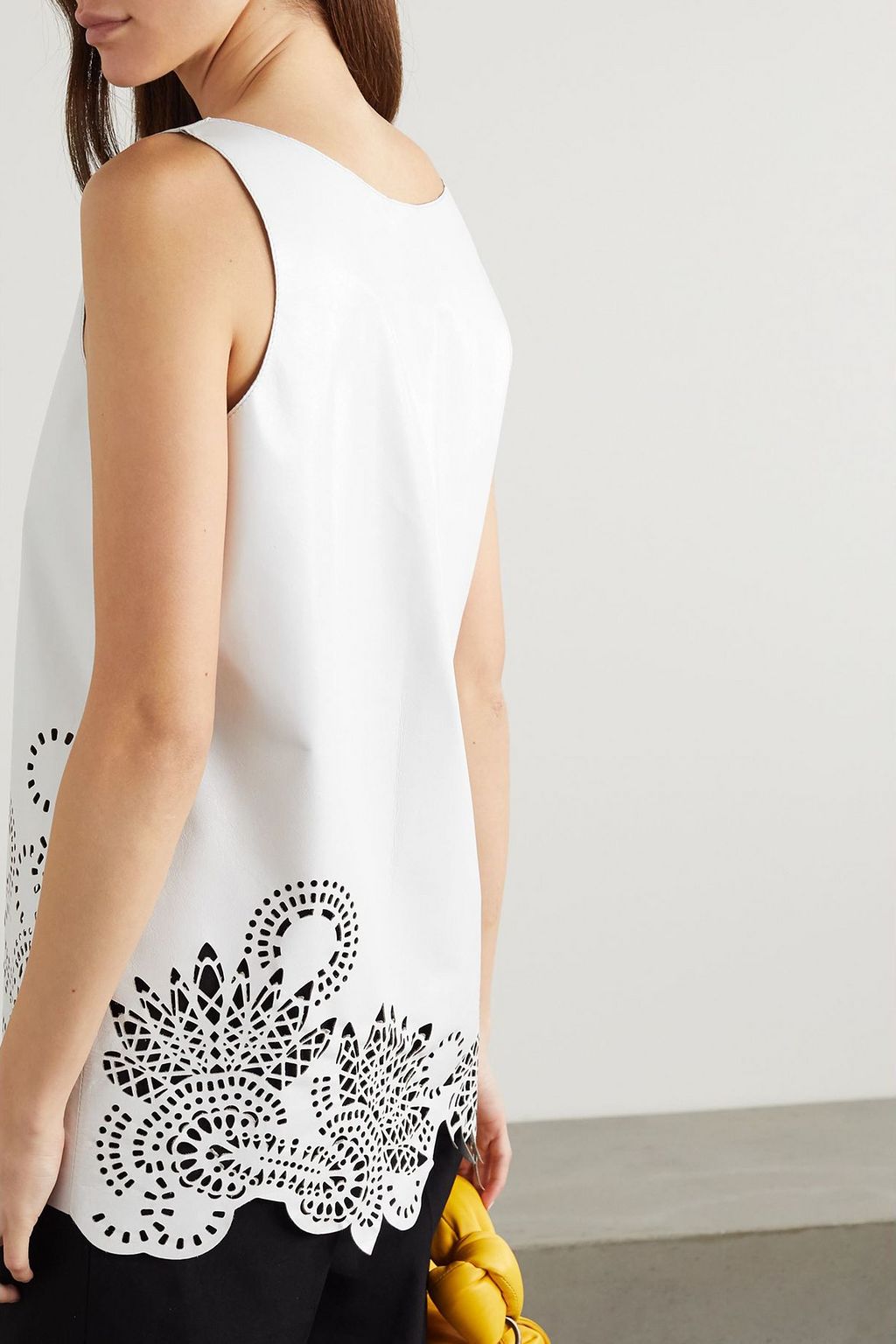 DRIES VAN NOTEN Laser-cut leather tank