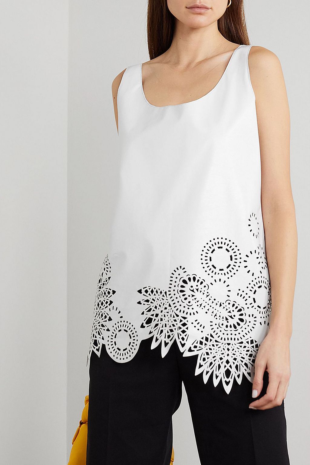 DRIES VAN NOTEN Laser-cut leather tank