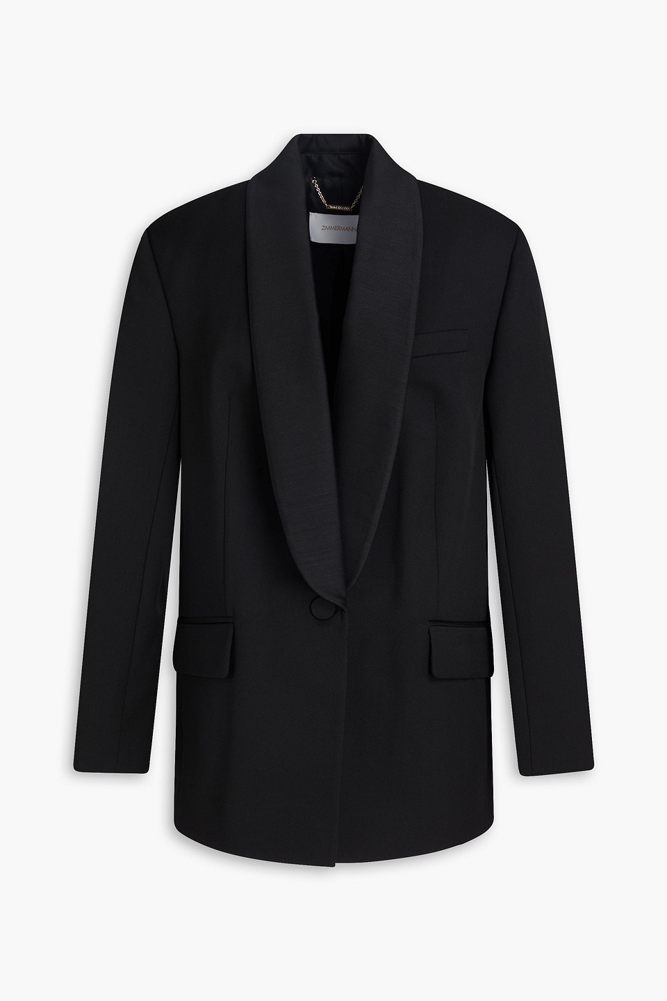 Zimmermann Grain De Poudre Wool-blend Blazer In Black