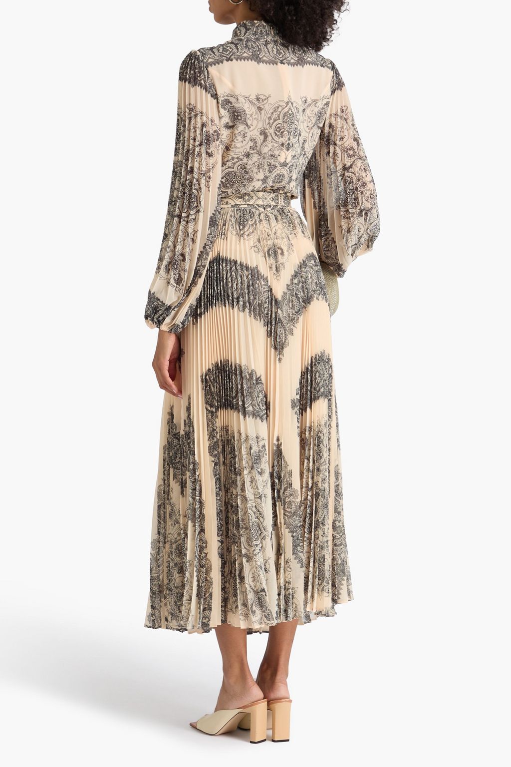 ZIMMERMANN Pleated paisley-print georgette midi dress