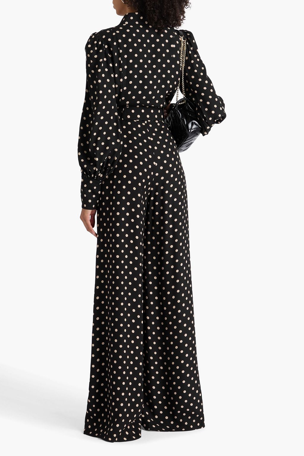 ZIMMERMANN Belted polka-dot crepe wide-leg pants
