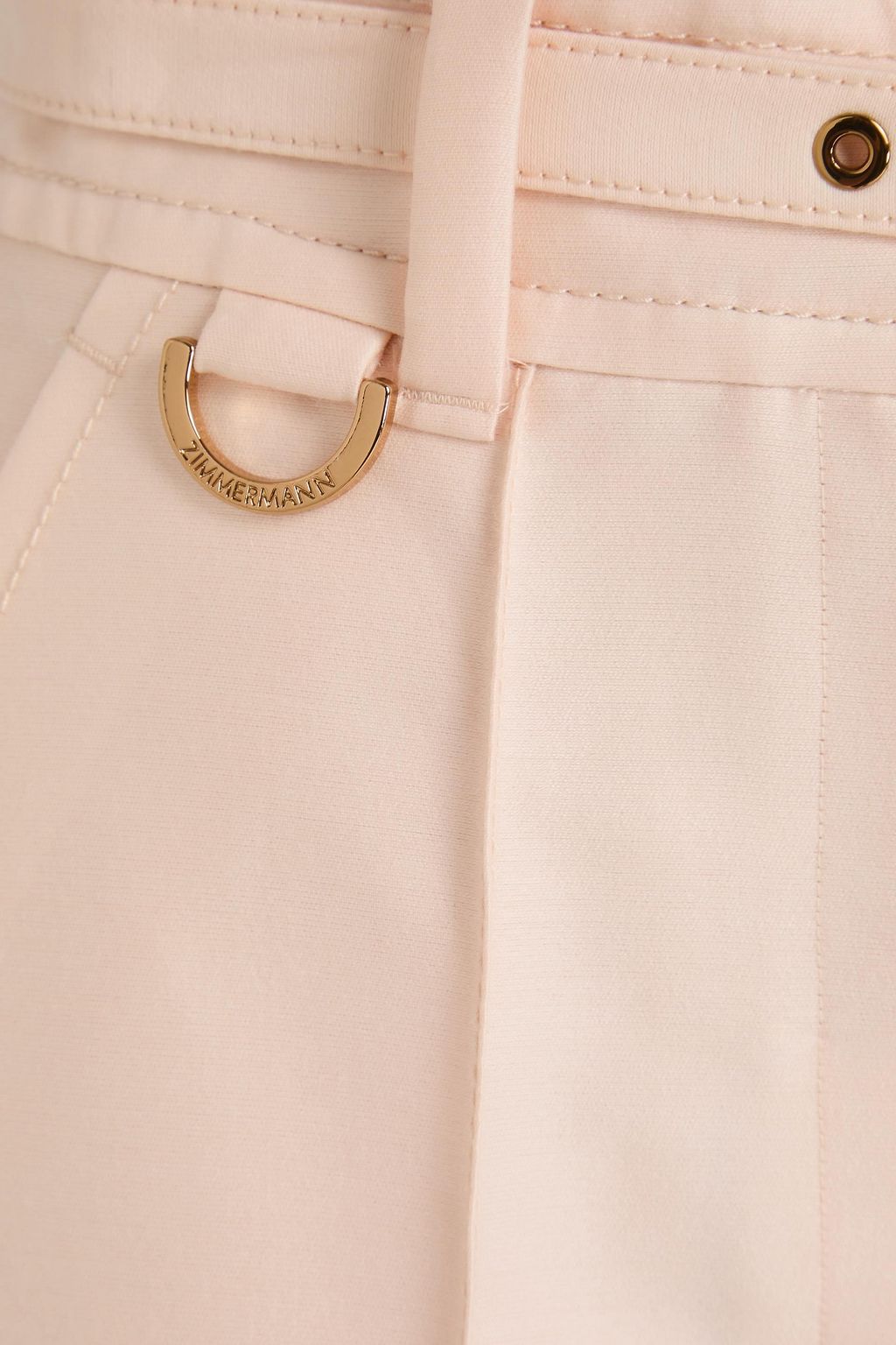ZIMMERMANN Belted wool and silk-blend wide-leg pants
