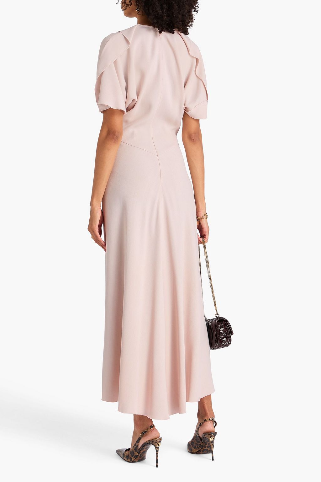 VICTORIA BECKHAM クレープ ミディワンピース ドレープ入り