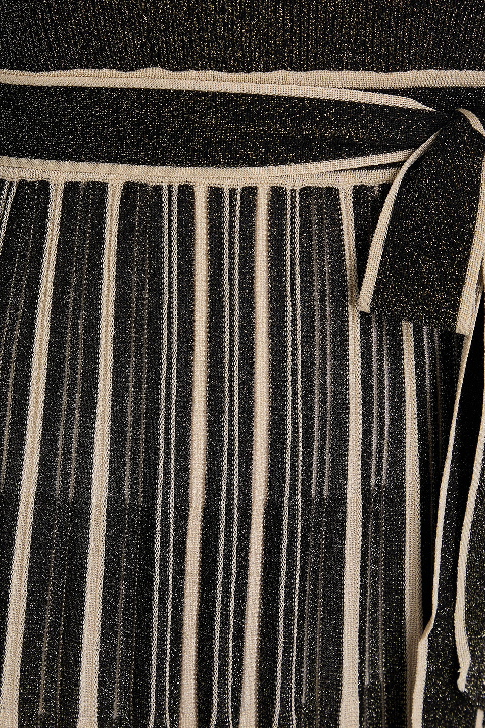 Zimmermann Metallic Striped Ribbed-knit Midi Dress In Black