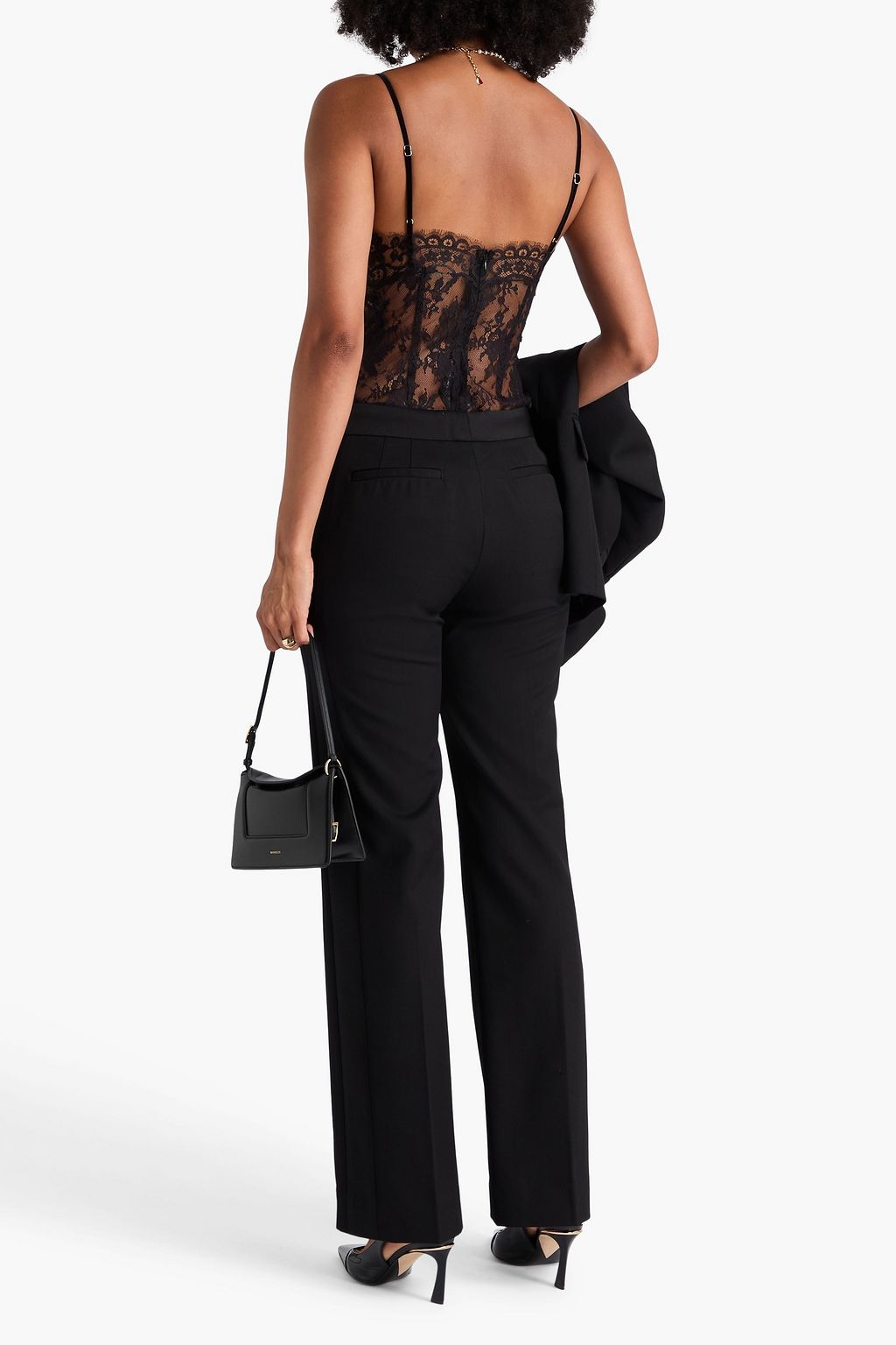 ZIMMERMANN بودي سوت من الدانتيل المضلّع مزخرفة بالمخمل