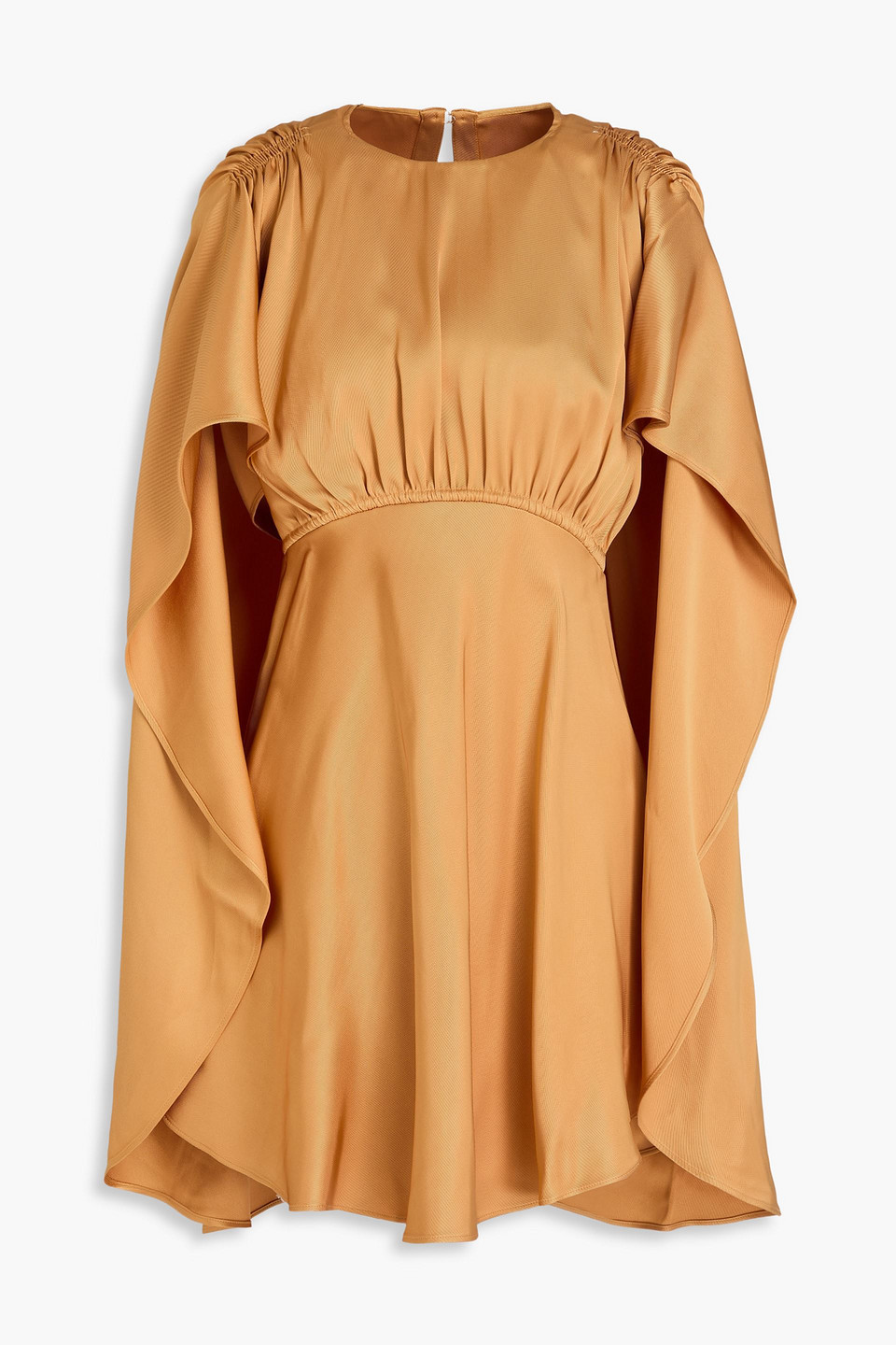 Zimmermann Minikleid Aus Glänzendem Twill Mit Cape-effekt In Orange