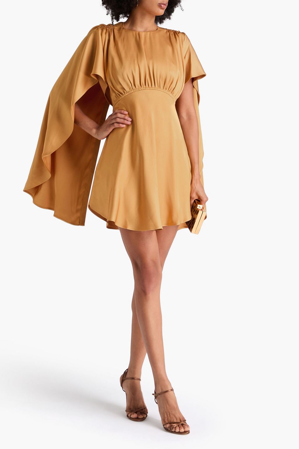 ZIMMERMANN Cape-effect satin-twill mini dress