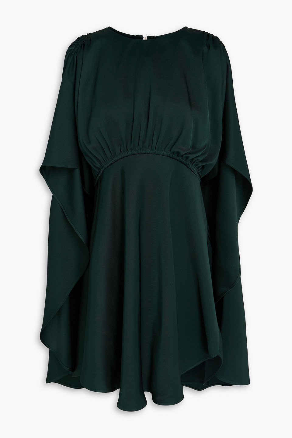 Zimmermann Cape-effect Satin-twill Mini Dress In Green