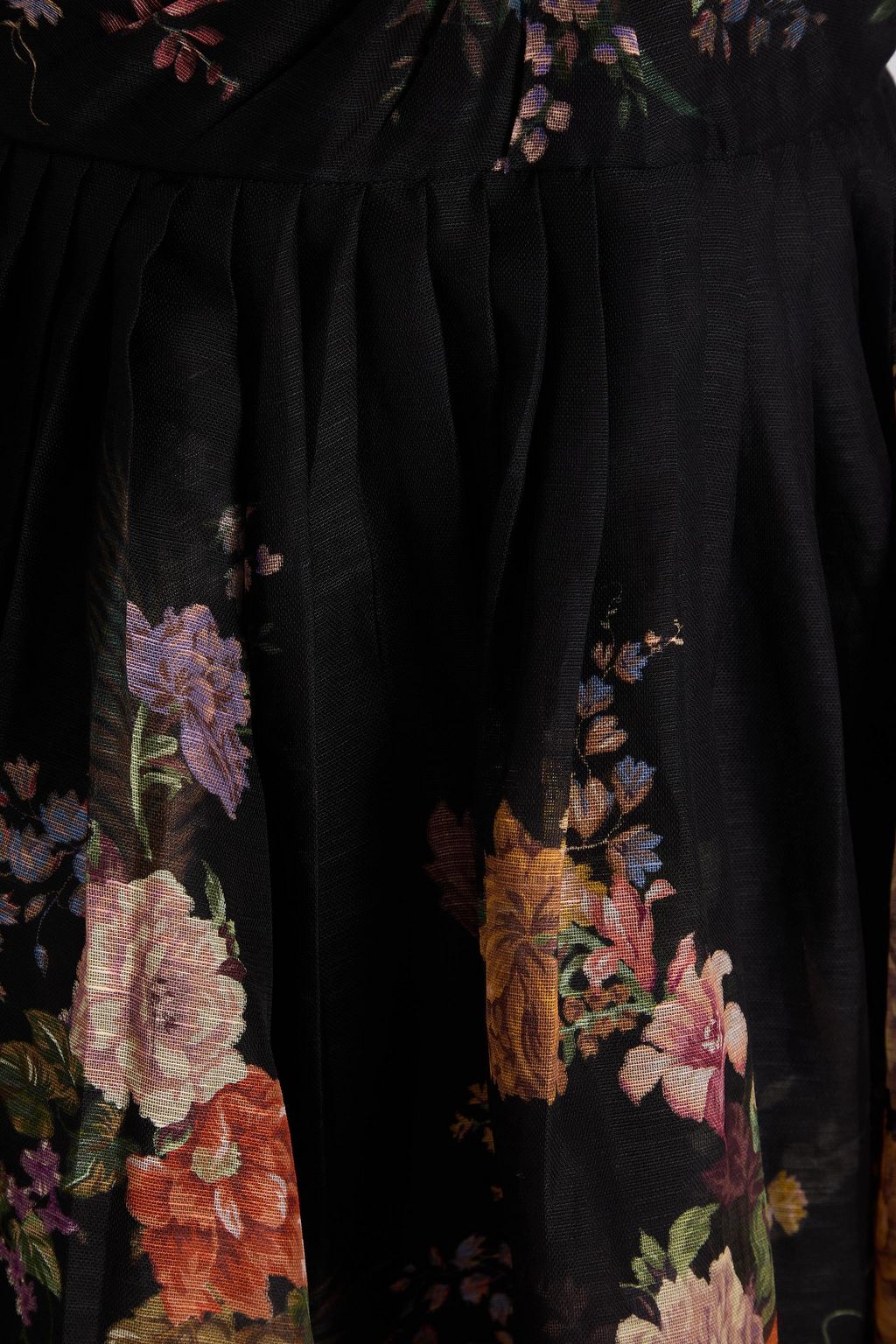 ZIMMERMANN Floral-print linen and silk-blend organza mini dress