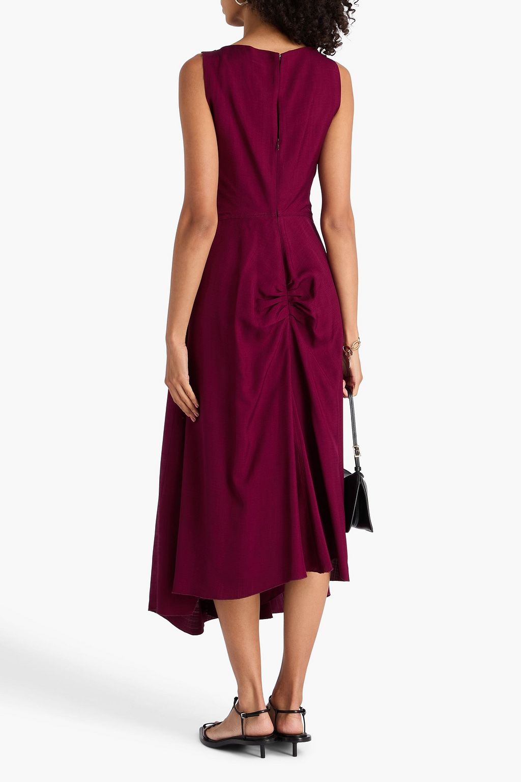 VICTORIA BECKHAM クレープ ミディワンピース ドレープ入り
