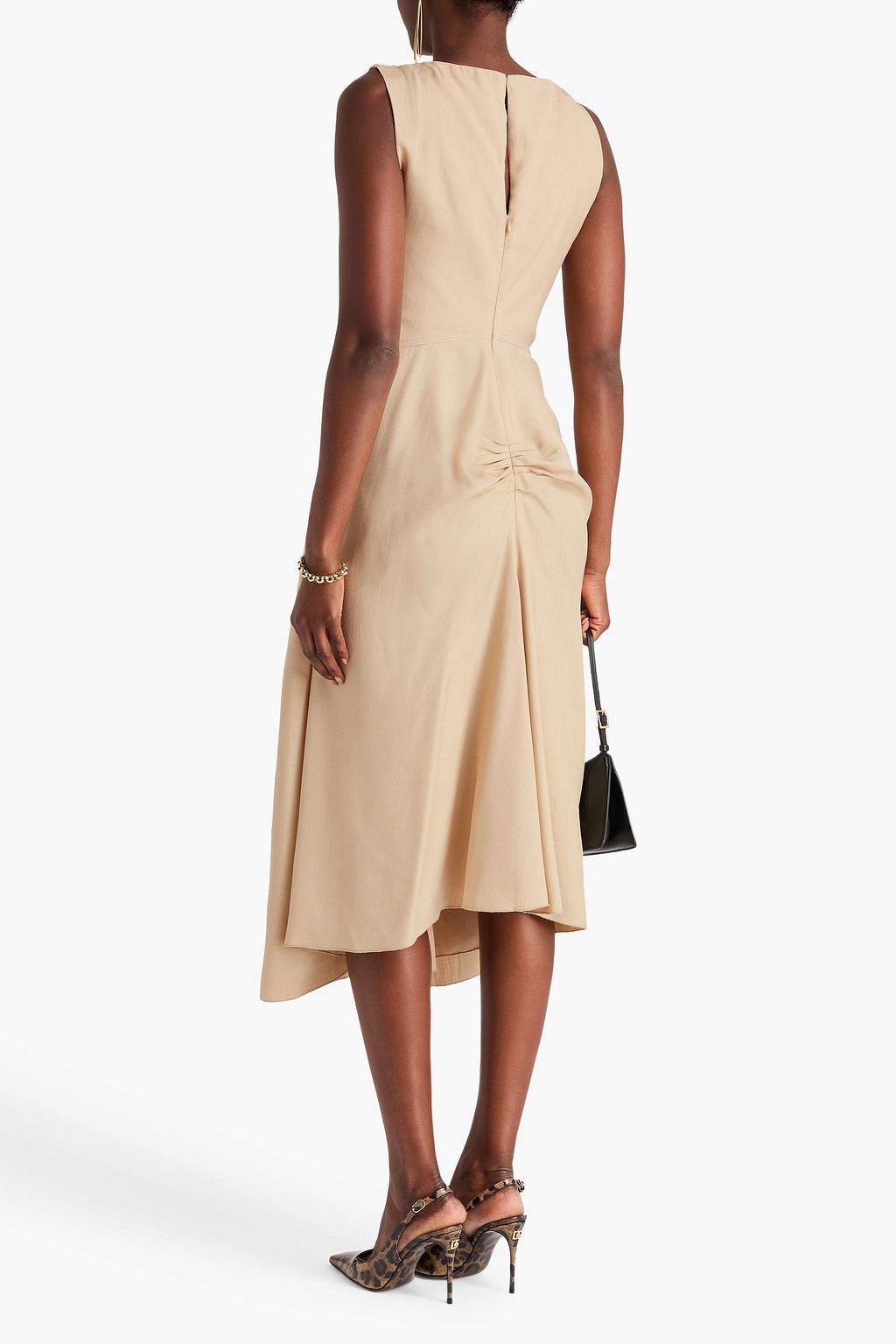 VICTORIA BECKHAM クレープ ミディワンピース ドレープ入り