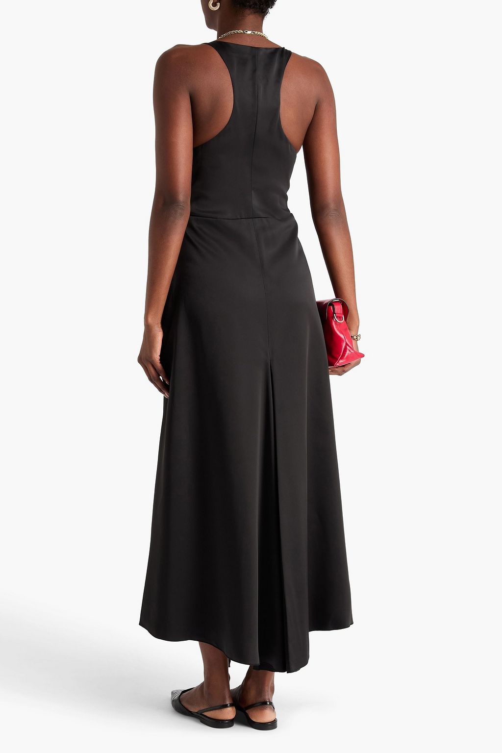 VICTORIA BECKHAM ダッチェスサテン マキシワンピース ドレープ入り