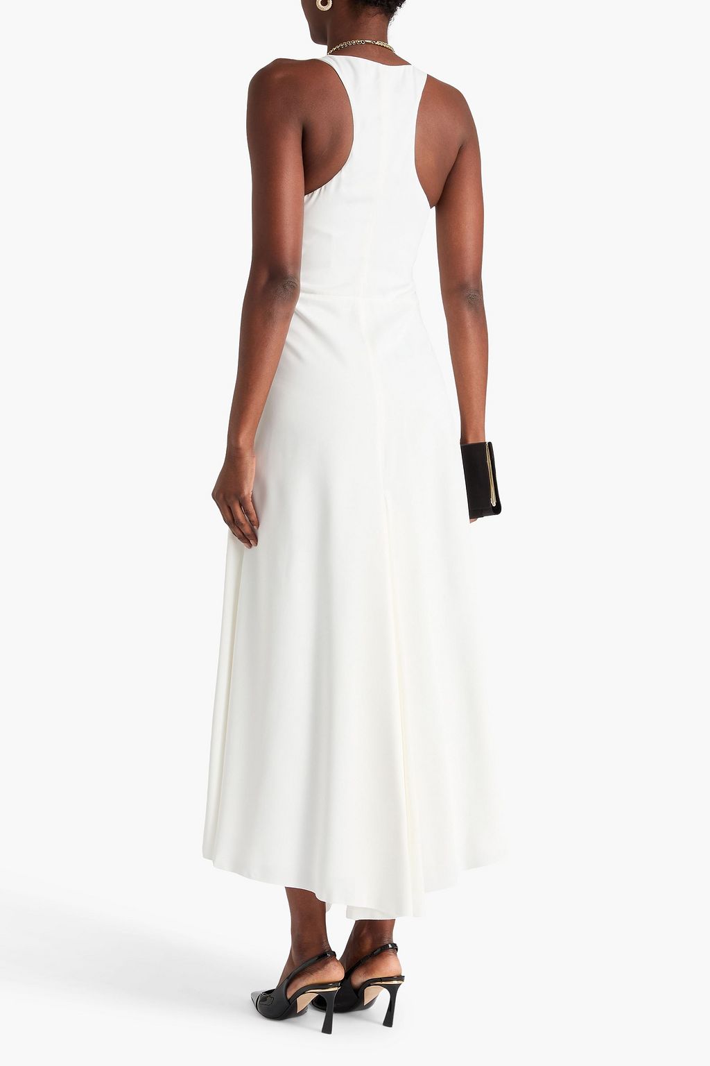 VICTORIA BECKHAM ダッチェスサテン マキシワンピース ドレープ入り