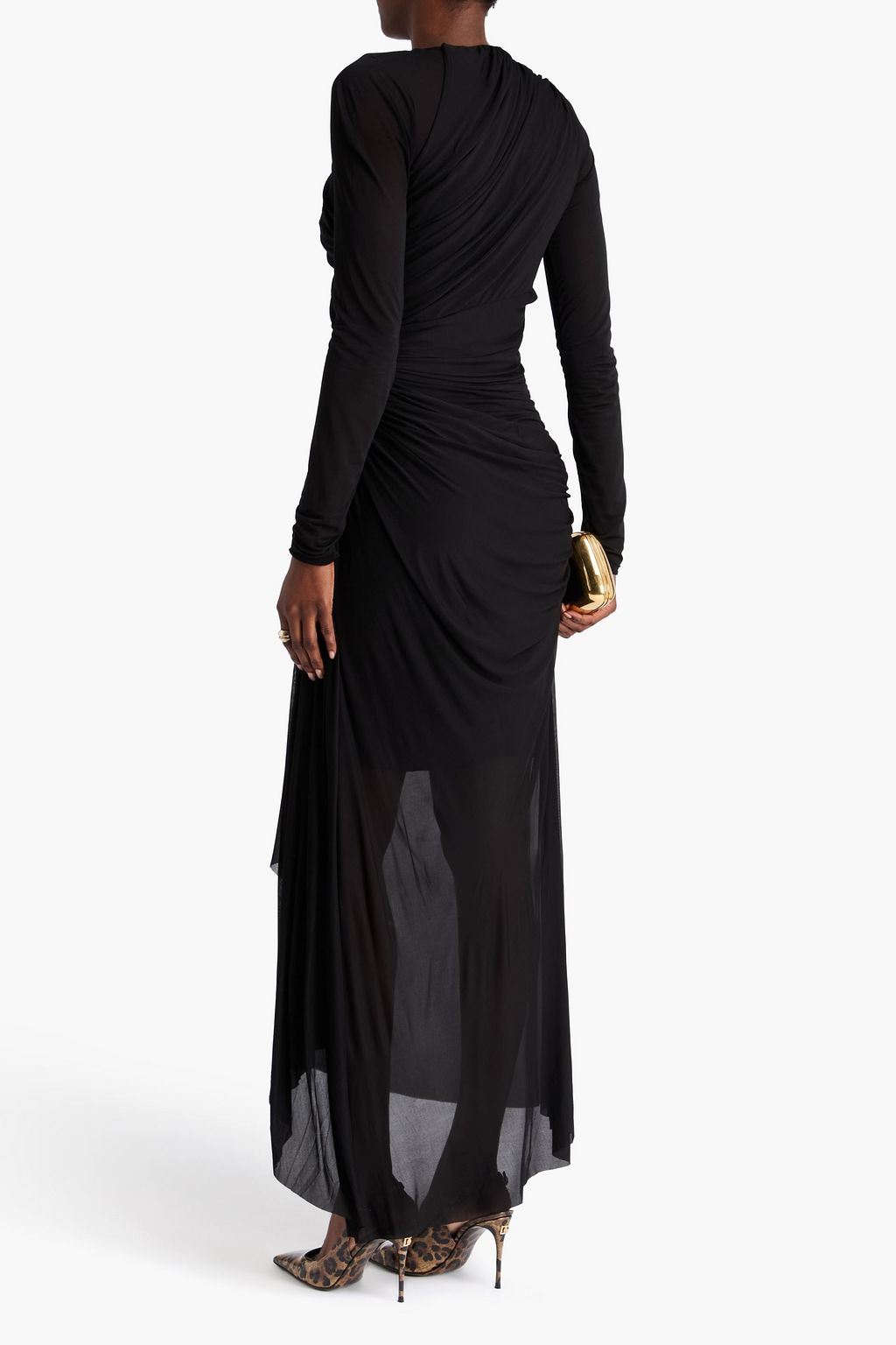 ZIMMERMANN Asymmetric ruched jersey maxis dress