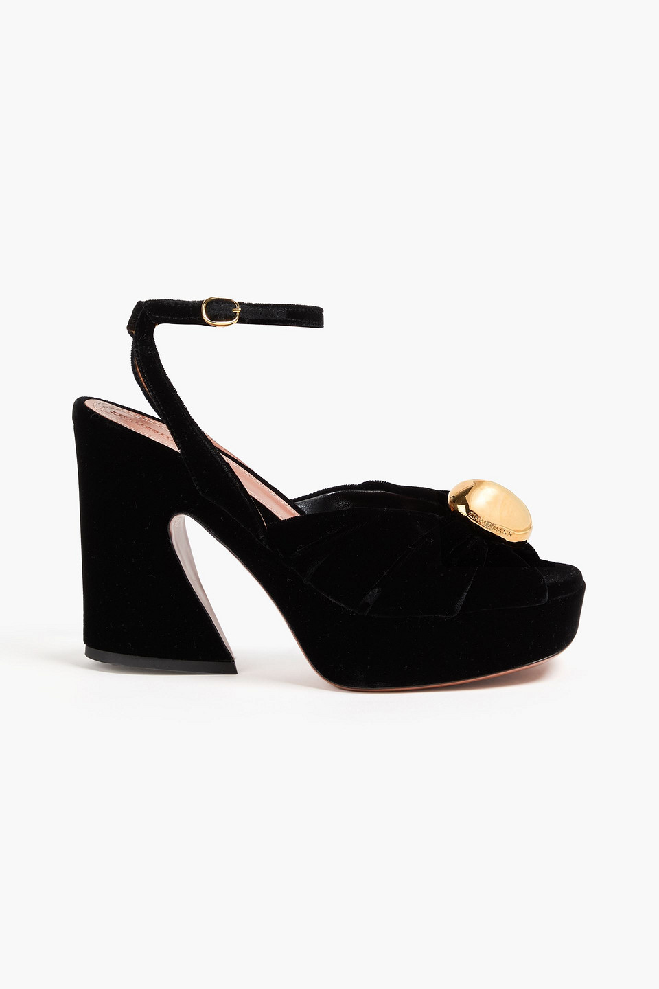 Zimmermann Embellished Velvet Platform Sandals In Black