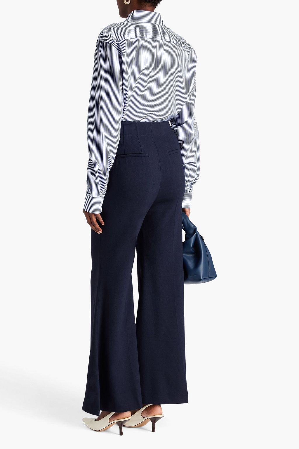 VICTORIA BECKHAM Wool-blend twill flared pants