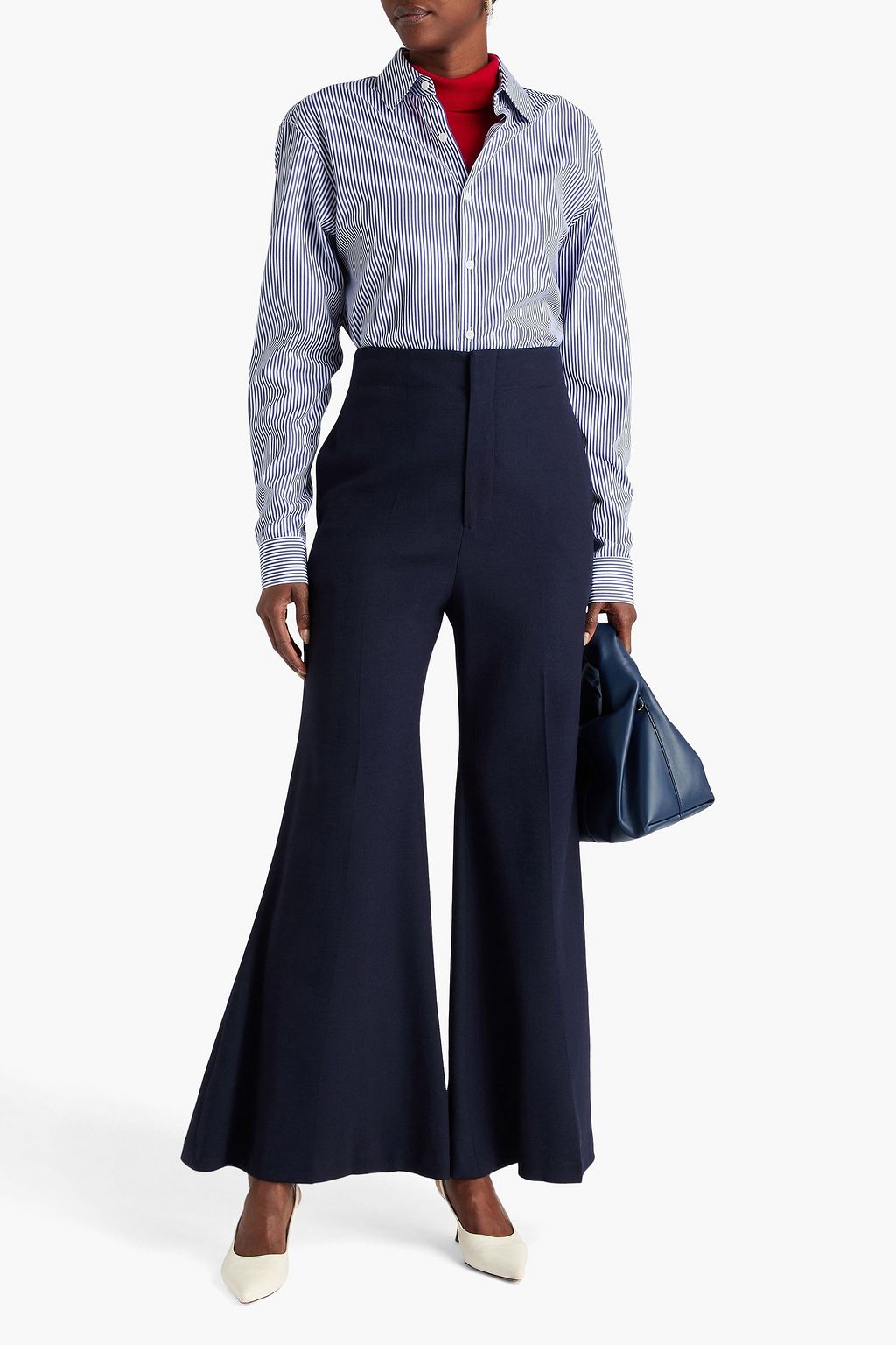 VICTORIA BECKHAM Wool-blend twill flared pants