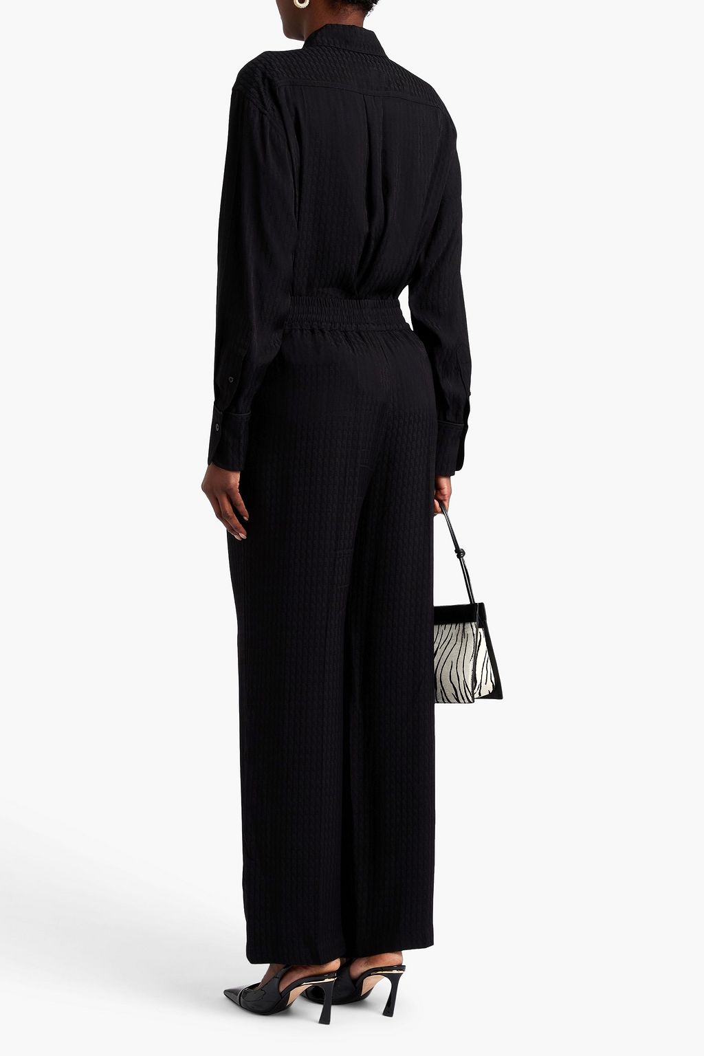 VICTORIA BECKHAM Satin-jacquard straight-leg pants