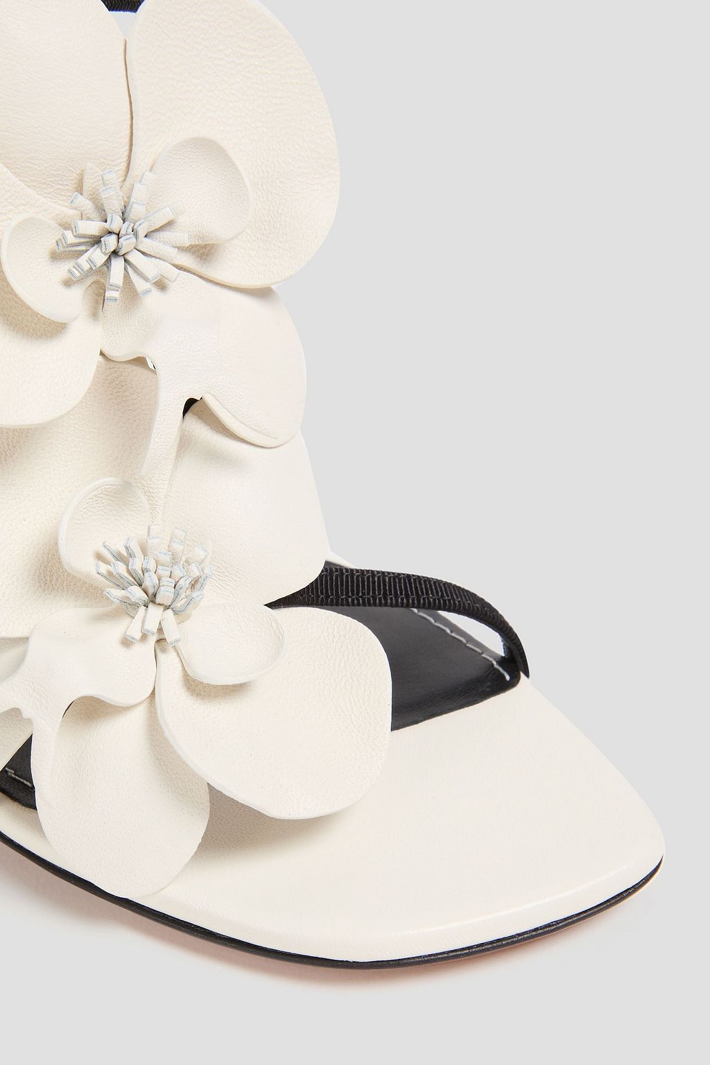 ZIMMERMANN Floral-appliquéd grosgrain sandals