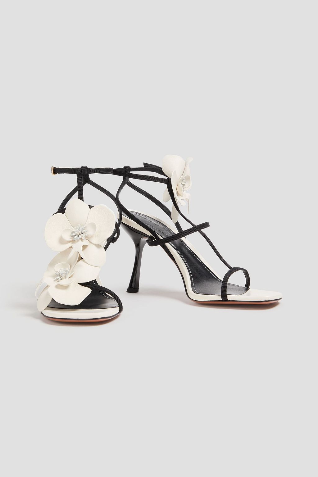 ZIMMERMANN Floral-appliquéd grosgrain sandals