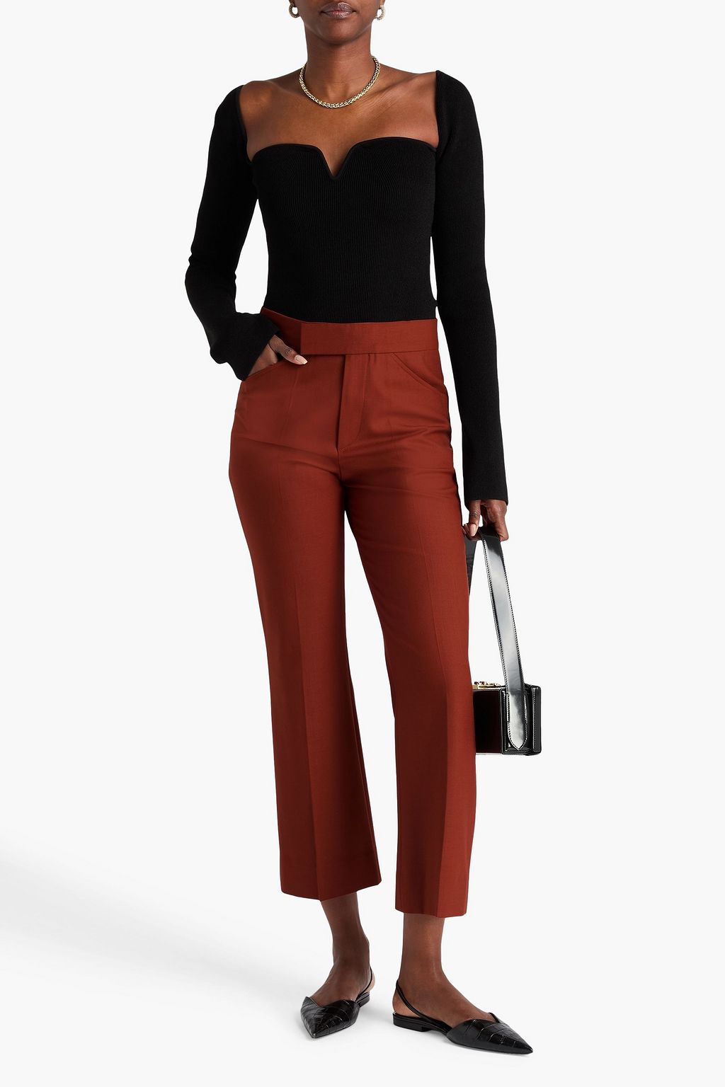 VICTORIA BECKHAM Twill bootcut pants