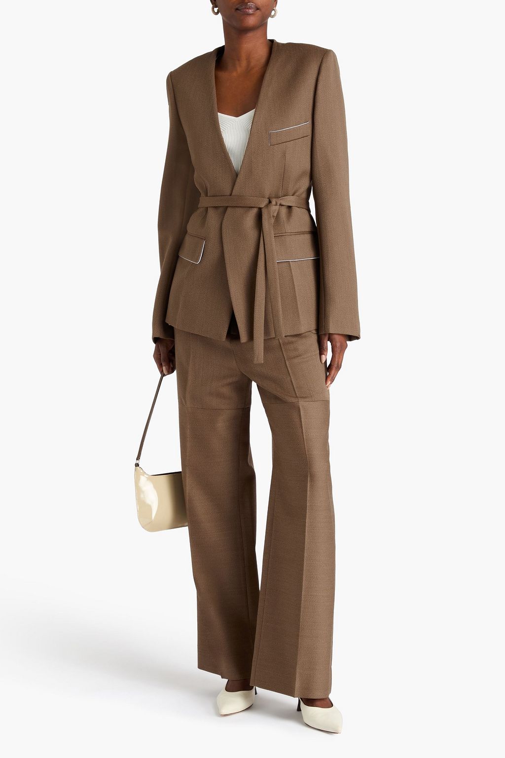 VICTORIA BECKHAM ウールツイル ブレザー ベルト付き