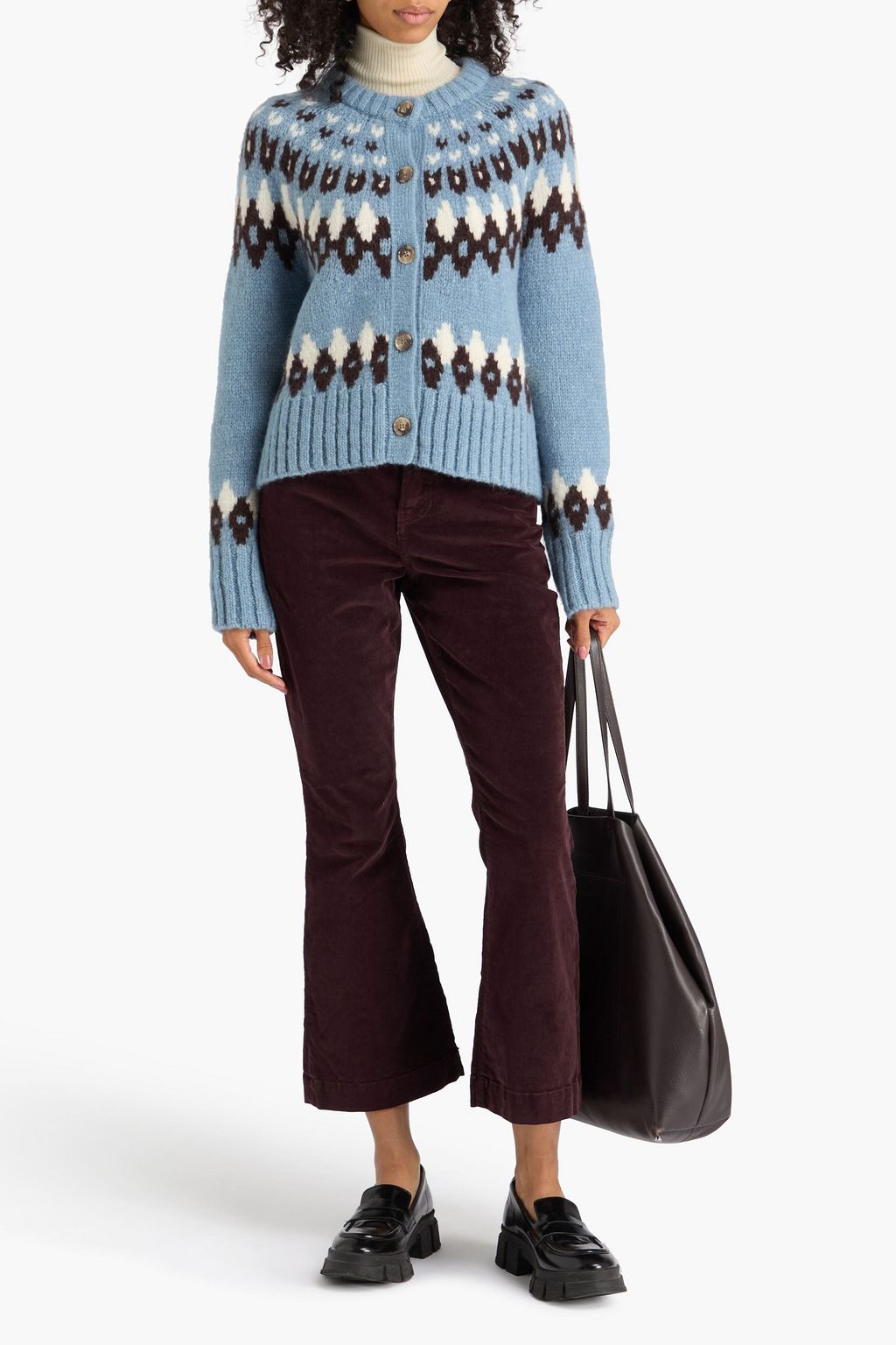 VERONICA BEARD Cardigan „Christina“ aus einer Alpakamischung mit Fair-Isle-Muster