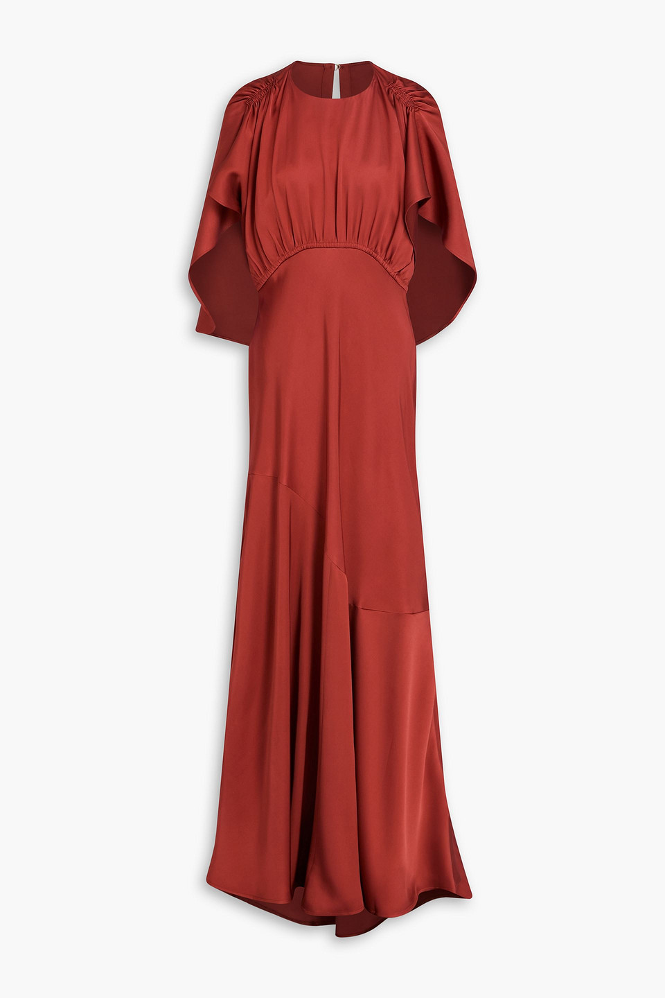 Zimmermann Cape-effect Twill Gown In Red