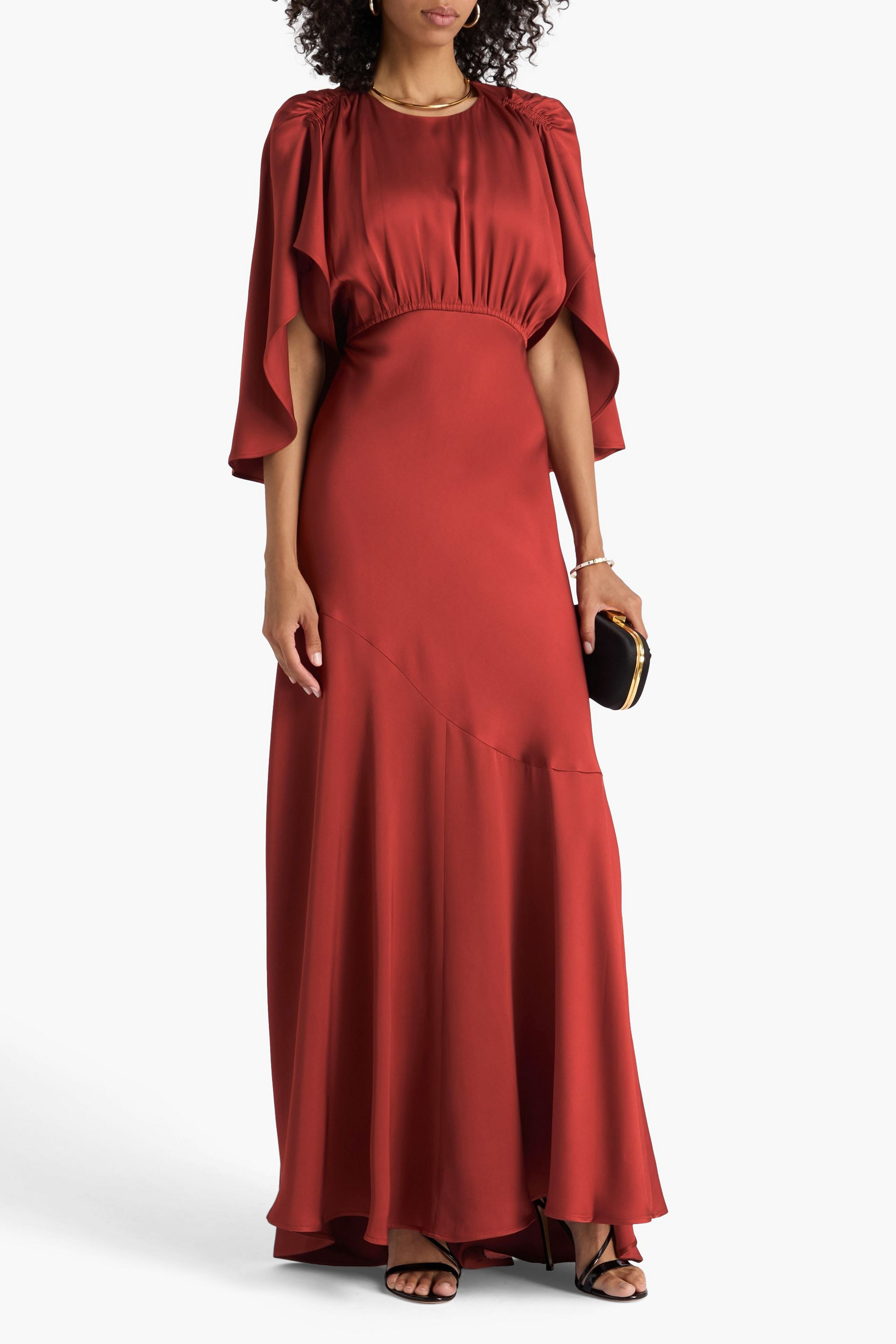 Zimmermann Cape-effect satin-twill gown
