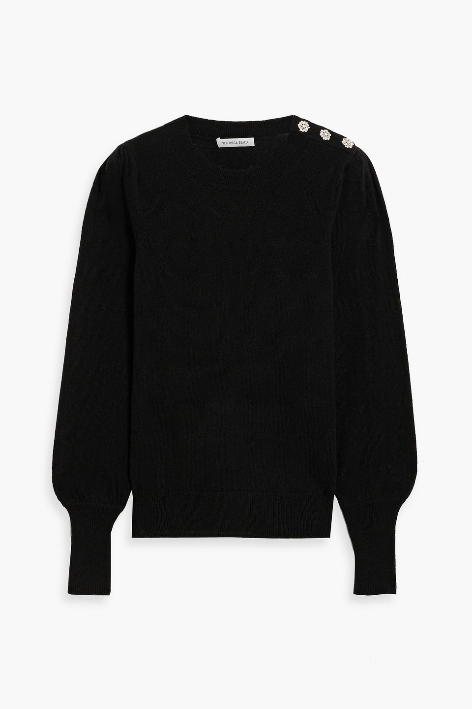 Veronica Beard Nelia Embellished Cashmere Sweater In Black