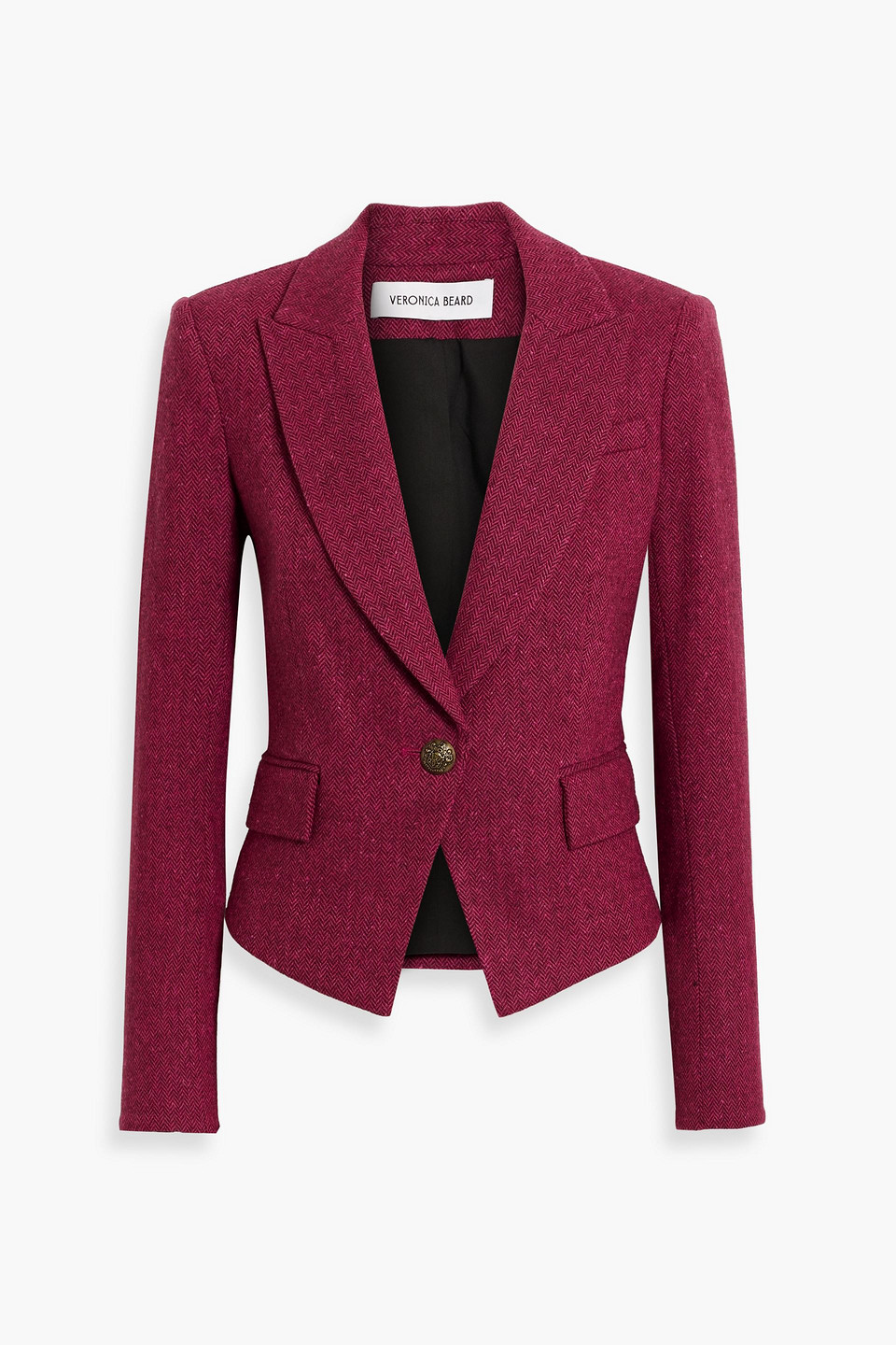 Veronica Beard Hosanna Dickey Herringbone Tweed Blazer In Red