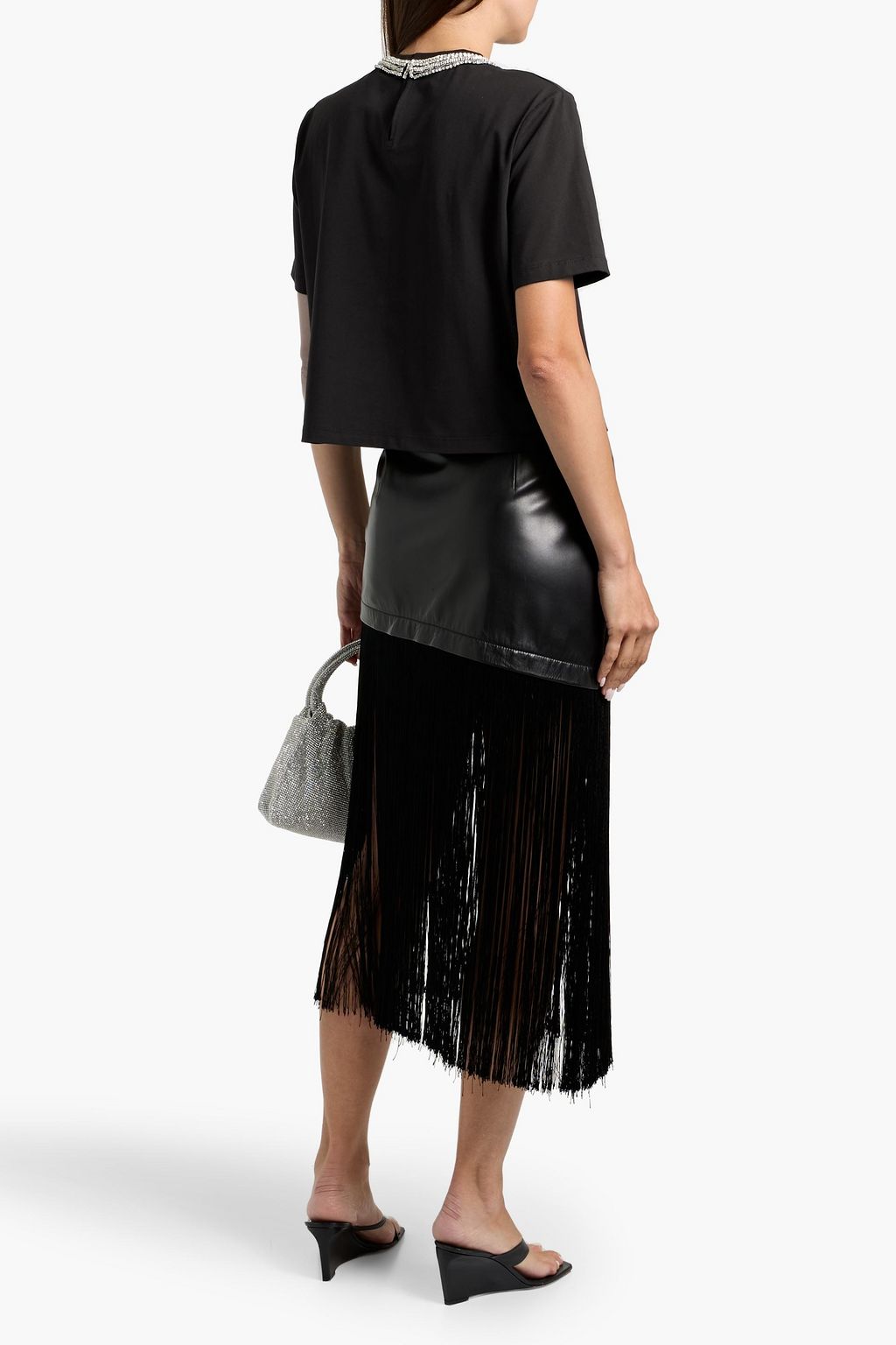 VERONICA BEARD Sebastian crystal-embellished cotton-blend jersey T-shirt