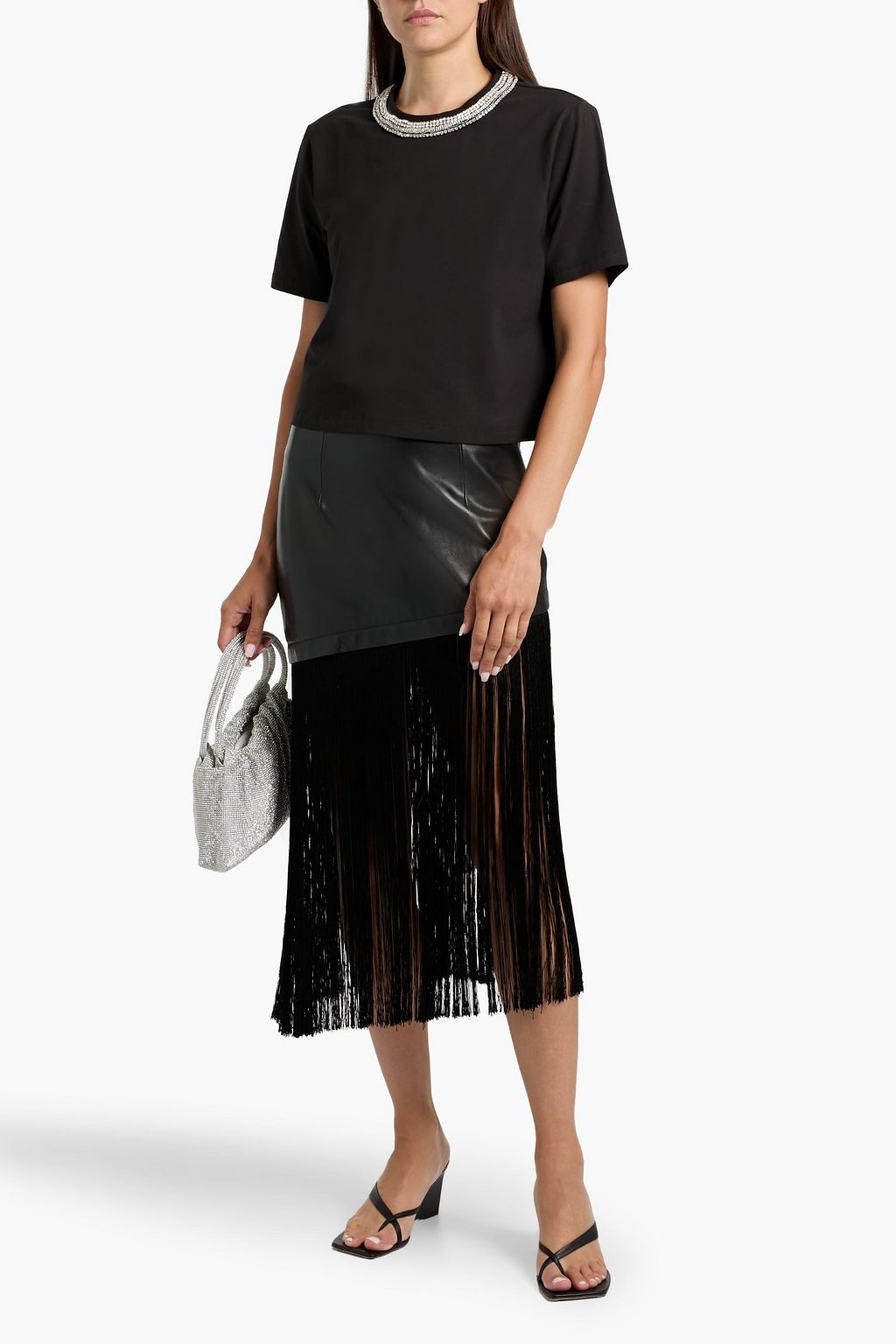VERONICA BEARD Sebastian crystal-embellished cotton-blend jersey T-shirt