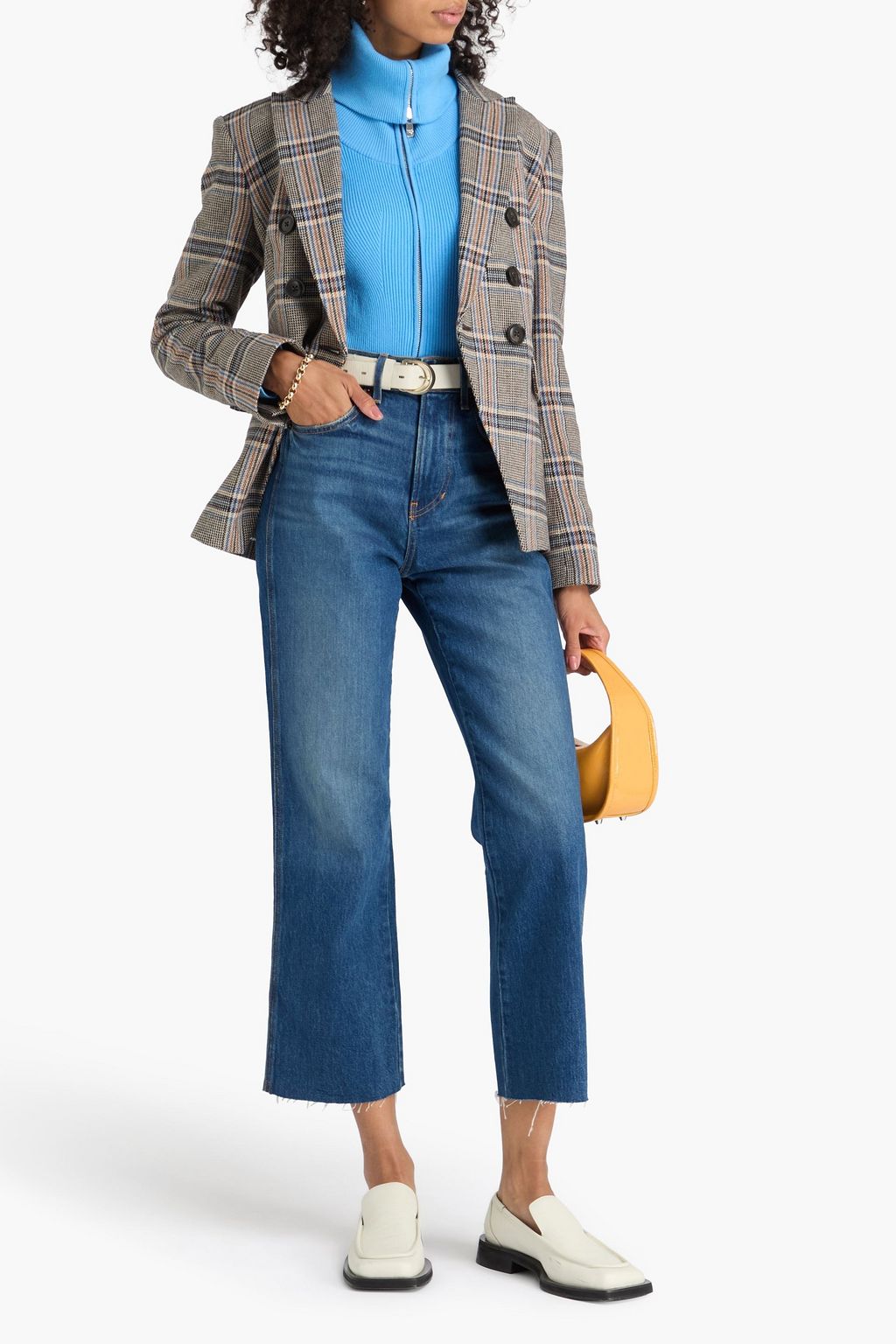 VERONICA BEARD Hoch sitzende Jeans „Dylan“ mit geradem Bein in ausgewaschener Optik