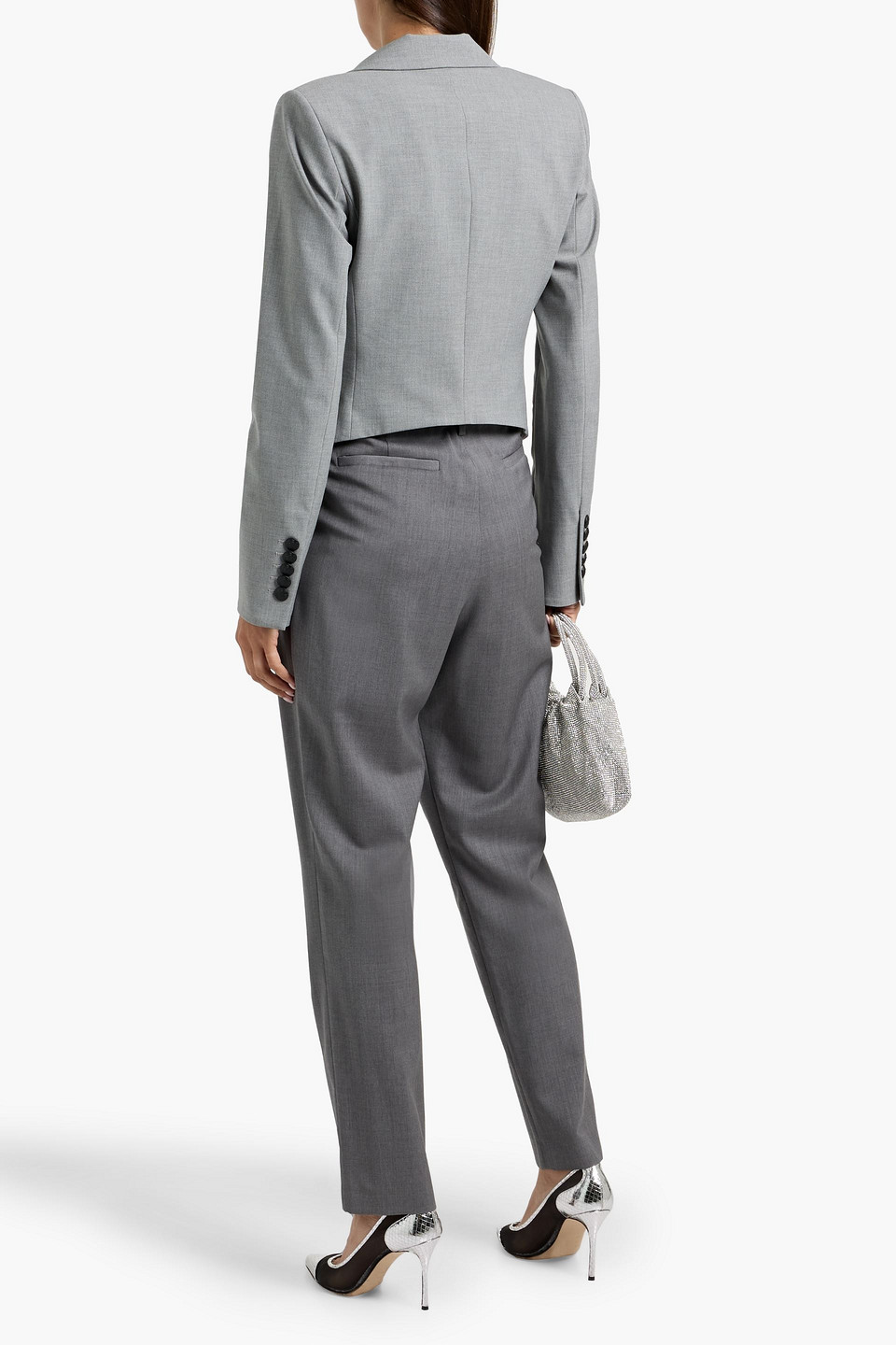 Veronica Beard Hosanna Dickey Woven Blazer In Gray