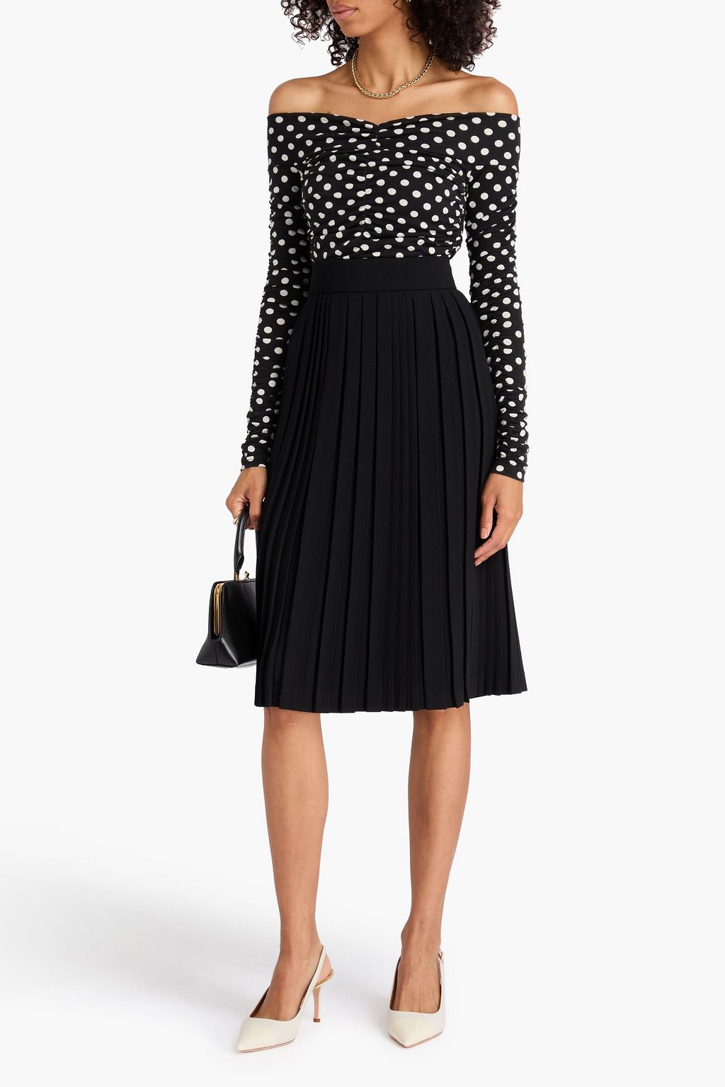 DOLCE&GABBANA クレープ スカート プリーツ入り