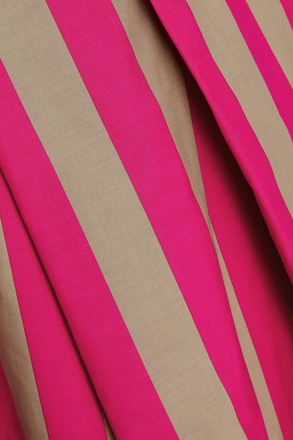 DOLCE&GABBANA فستان متوسط الطول من قطن بوبلين بتصميم مخطط مزين بكسرات