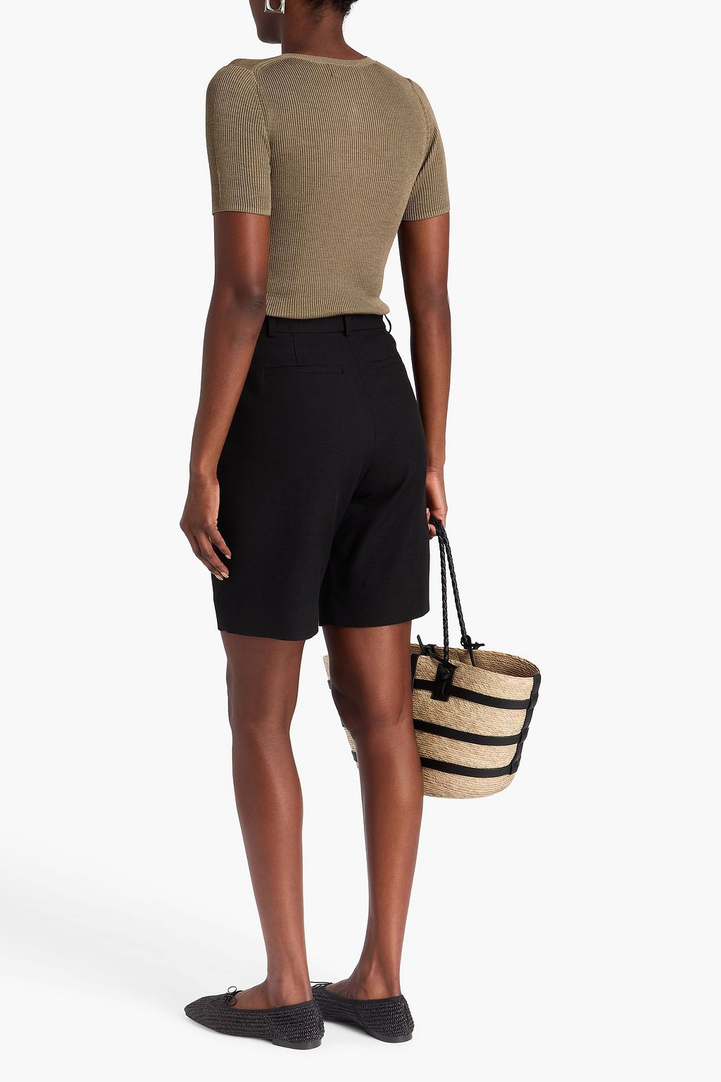 NILI LOTAN Francene ribbed silk top