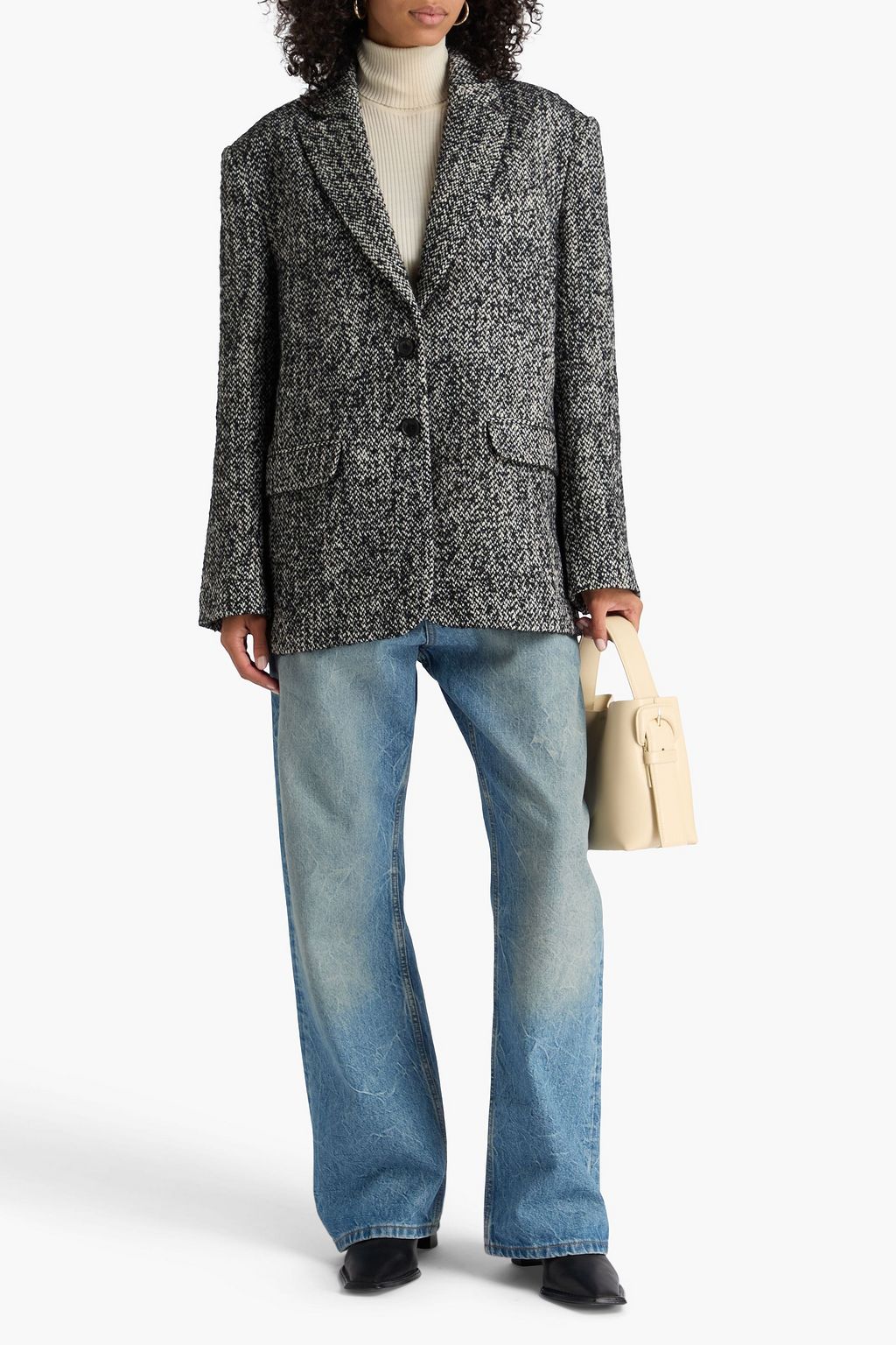 ANINE BING Quinn bouclé-tweed blazer