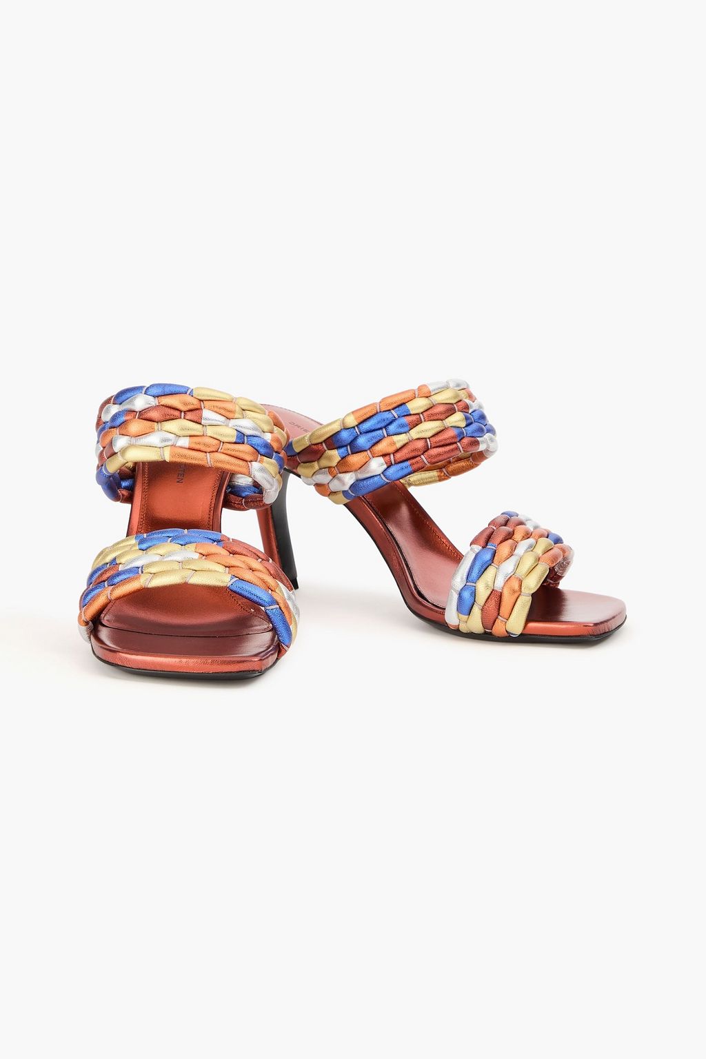 DRIES VAN NOTEN Metallic leather sandals