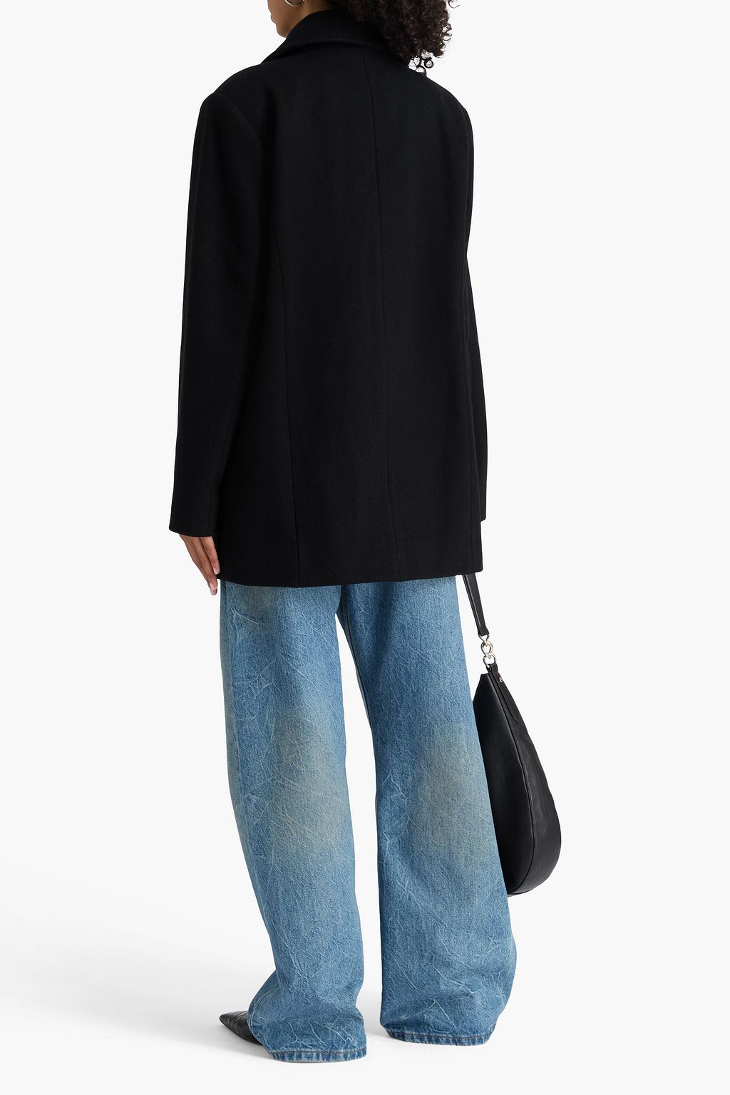 ANINE BING Glenn herringbone wool-blend twill coat