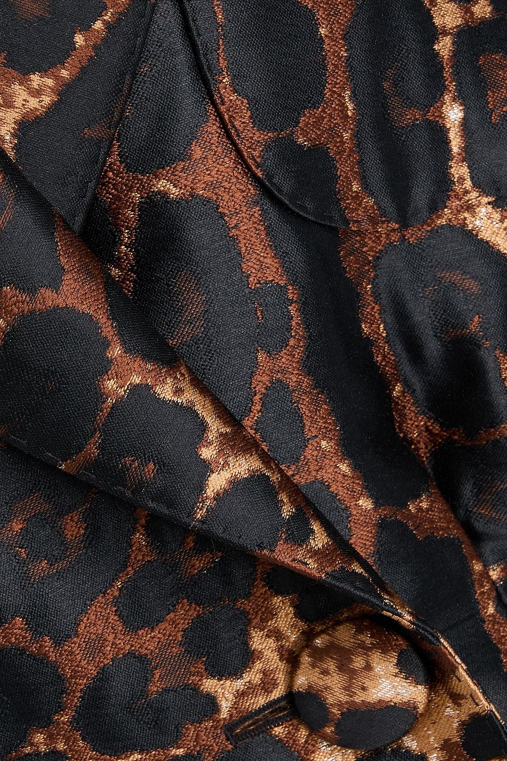 DOLCE&GABBANA Double-breasted metallic leopard-jacquard blazer