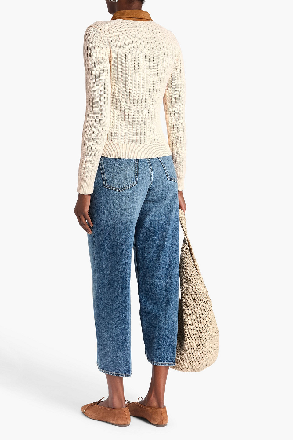  Nili Lotan - Pullover „juana“ Aus Rippstrick Mit Schnürung - Weiß - M 