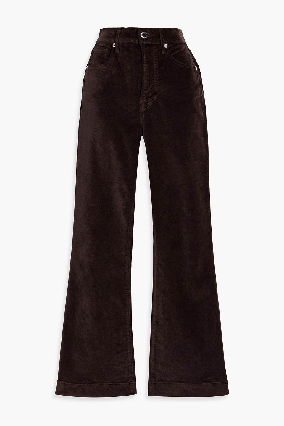 Veronica Beard Carson Cotton-blend Velvet Flared Pants In Brown