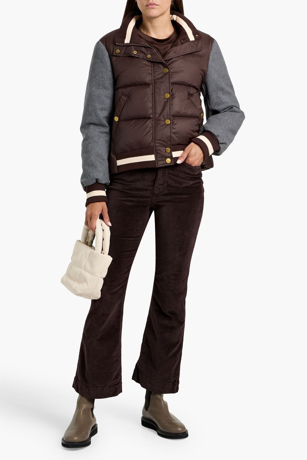 VERONICA BEARD Carson cotton-blend velvet flared pants